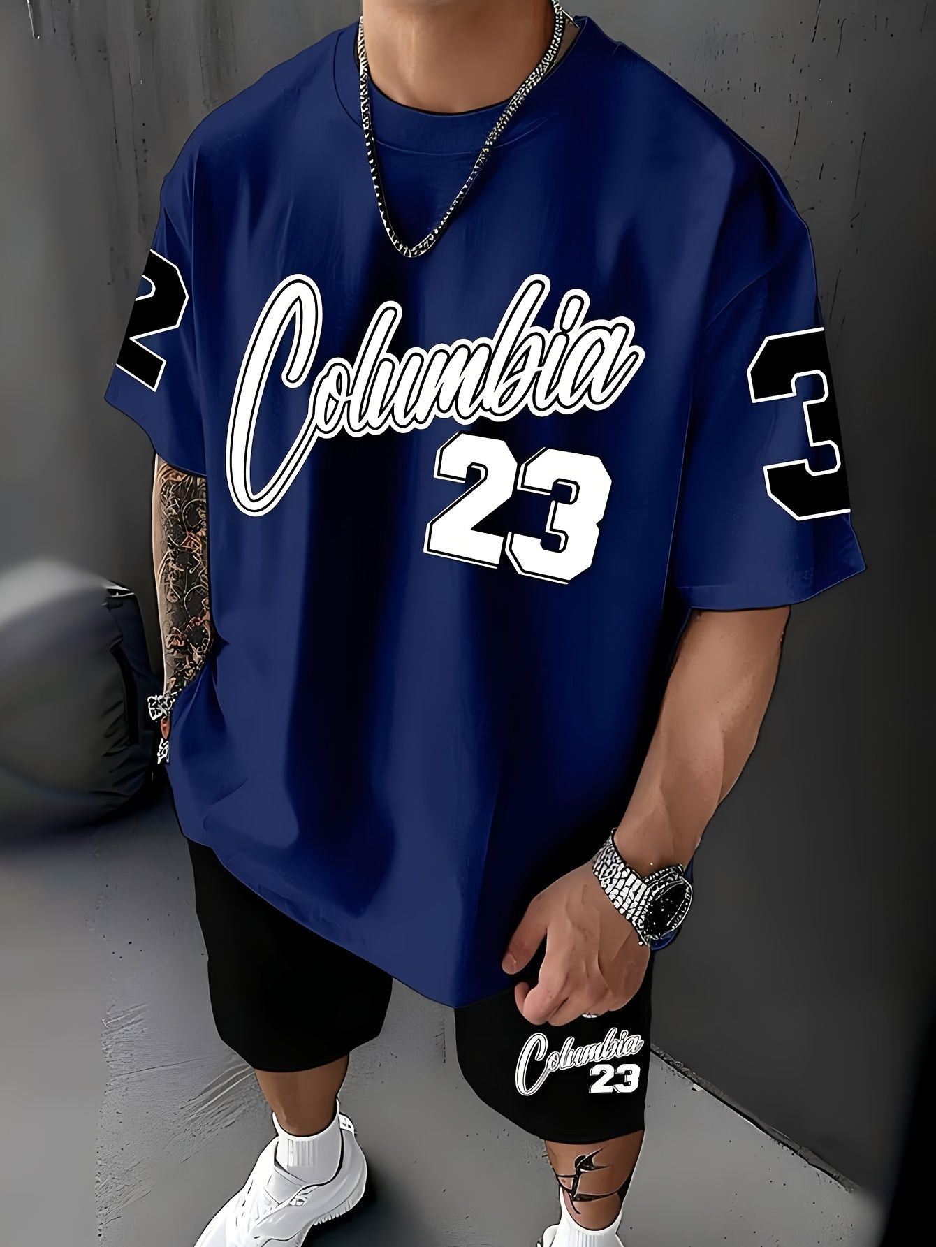 2025 Cross border Hot selling Set Fashion Short sleeved T-shirt Pants Loose Men's 3D Digital Printed Running Two piece Set 2025 Cross border Hot selling Set Fashion Short sleeved T-shirt Pants Loose Men's 3D Digital Printed Running Two piece Set