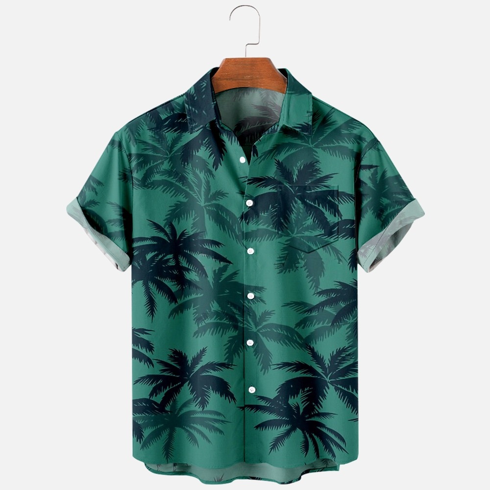 2025 Summer Fashion Hawaiian Short sleeved Shirt 3D Printed Comfortable Casual Men's Collar Casual Flower Shirt