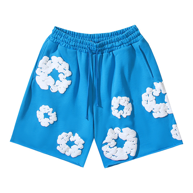 Cross border Summer Denim Tear European and American Trendy Fashion Printed High Street Loose Street Shorts Men's and Women's Pants Cross border Summer Denim Tear European and American Trendy Fashion Printed High Street Loose Street Shorts Men's and Women's Pants