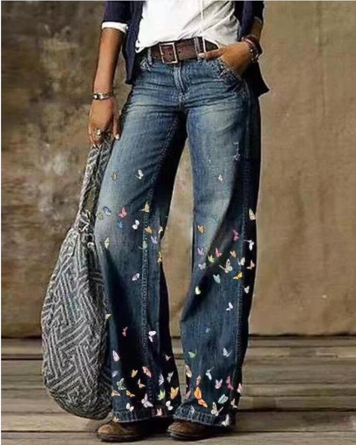2025 New Cross border Amazon eBay Europe and America Foreign Trade Large Size Women's Jeans Wide Leg Pants Fashion Pants 2025 New Cross border Amazon eBay Europe and America Foreign Trade Large Size Women's Jeans Wide Leg Pants Fashion Pants