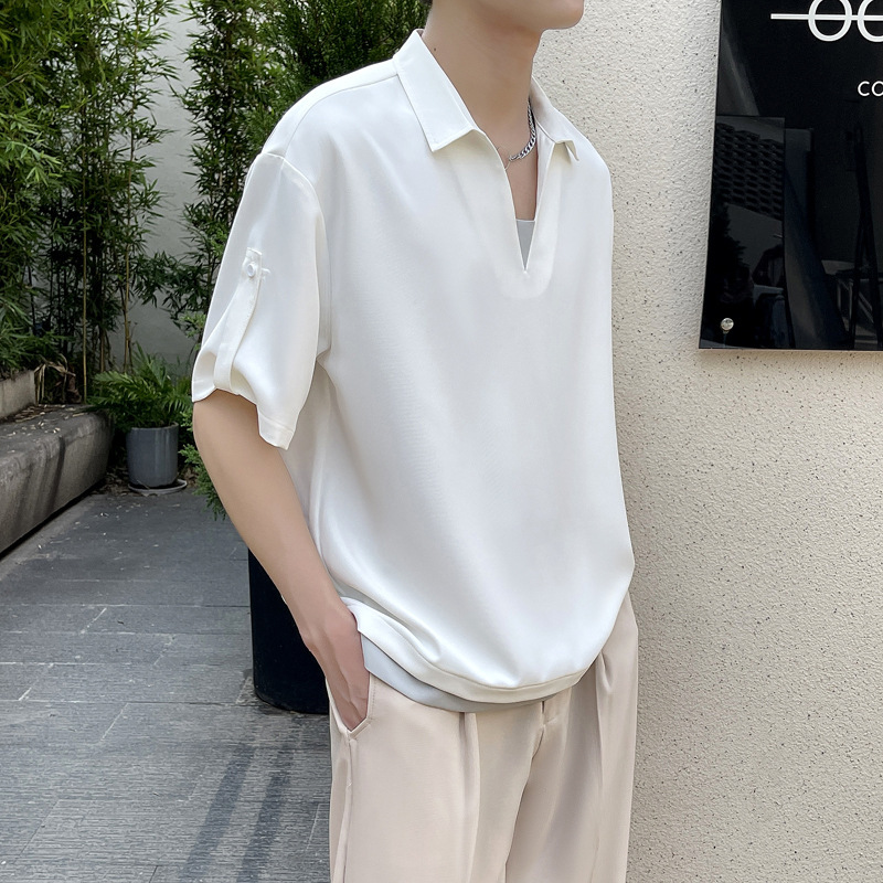 Short sleeved men's T-shirt Polo base shirt 2022 new men's collar casual short sleeved T-shirt men's top wholesale Short sleeved men's T-shirt Polo base shirt 2022 new men's collar casual short sleeved T-shirt men's top wholesale