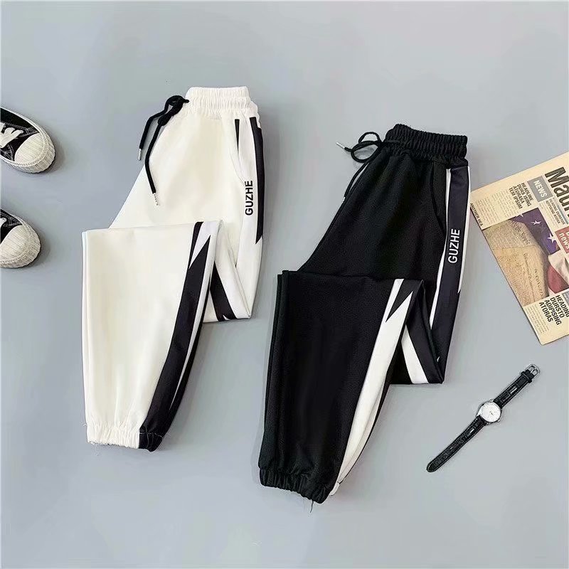 Sports pants, women's pants, thin design, spring and autumn 2023 new item, plus size, fat, mm, loose, leg tied, straight leg, high waisted casual pants Sports pants, women's pants, thin design, spring and autumn 2023 new item, plus size, fat, mm, loose, leg tied, straight leg, high waisted casual pants