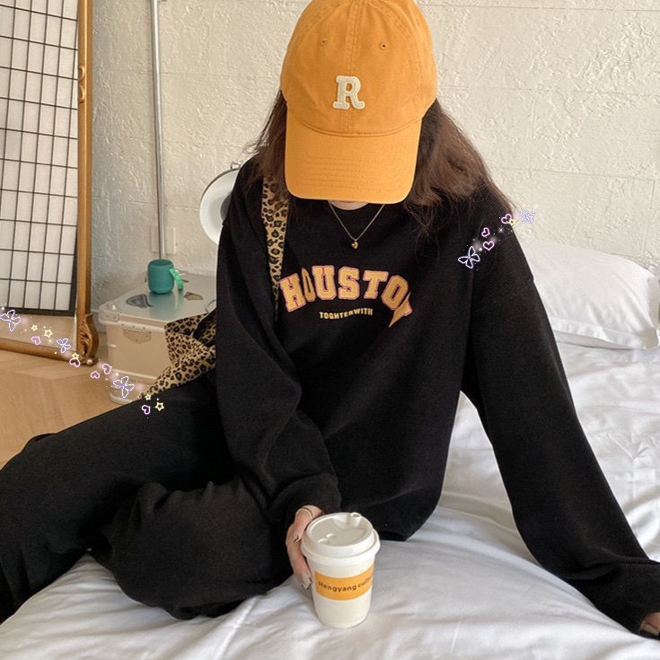 American Retro Sportswear Set Spring and Autumn 2024 New Style Student Loose Explosion Street Hoodie Casual Two Piece Set for Women American Retro Sportswear Set Spring and Autumn 2024 New Style Student Loose Explosion Street Hoodie Casual Two Piece Set for Women