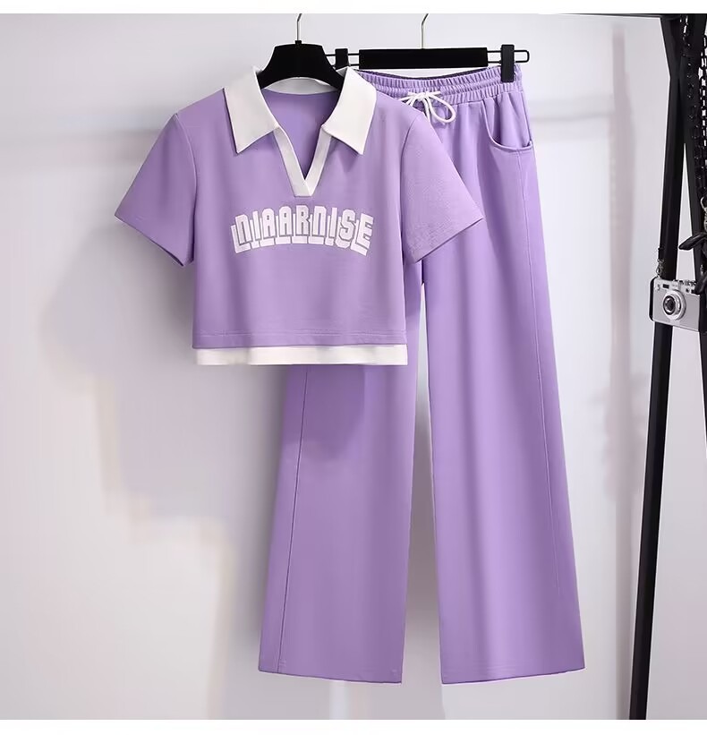 Leisure Sports Set for Women's Summer 2023 New Style Internet Celebrity Fashion Western Style Hoodie Wide Leg Pants Running Clothes Two Piece Set Leisure Sports Set for Women's Summer 2023 New Style Internet Celebrity Fashion Western Style Hoodie Wide Leg Pants Running Clothes Two Piece Set