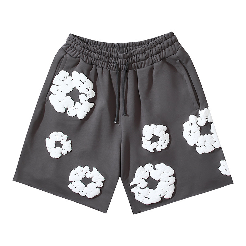 Cross border Summer Denim Tear European and American Trendy Fashion Printed High Street Loose Street Shorts Men's and Women's Pants Cross border Summer Denim Tear European and American Trendy Fashion Printed High Street Loose Street Shorts Men's and Women's Pants