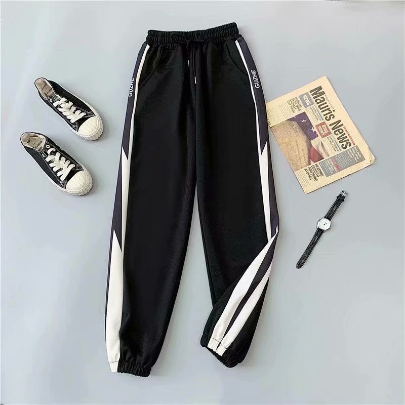 Sports pants, women's pants, thin design, spring and autumn 2023 new item, plus size, fat, mm, loose, leg tied, straight leg, high waisted casual pants Sports pants, women's pants, thin design, spring and autumn 2023 new item, plus size, fat, mm, loose, leg tied, straight leg, high waisted casual pants