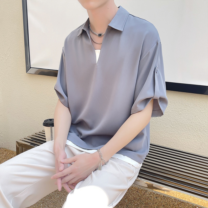 Short sleeved men's T-shirt Polo base shirt 2022 new men's collar casual short sleeved T-shirt men's top wholesale Short sleeved men's T-shirt Polo base shirt 2022 new men's collar casual short sleeved T-shirt men's top wholesale