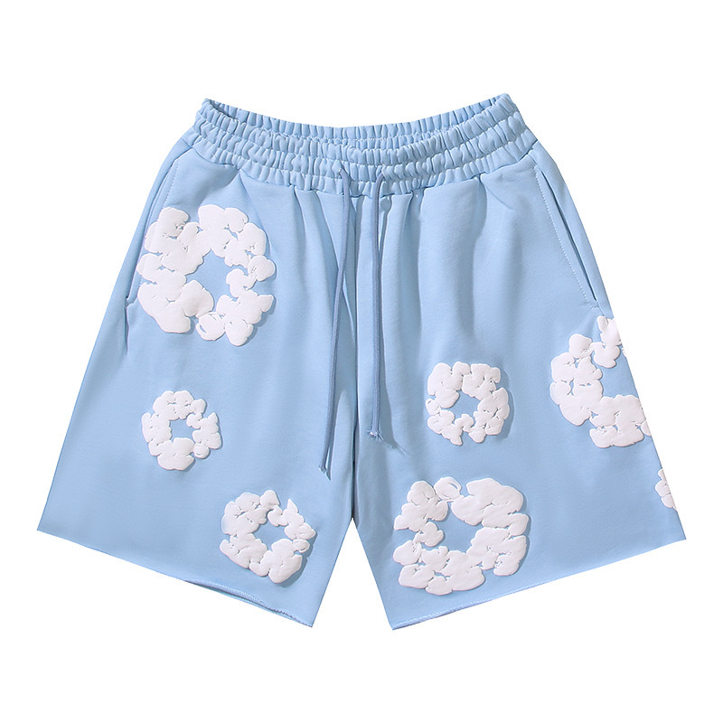 Cross border Summer Denim Tear European and American Trendy Fashion Printed High Street Loose Street Shorts Men's and Women's Pants Cross border Summer Denim Tear European and American Trendy Fashion Printed High Street Loose Street Shorts Men's and Women's Pants