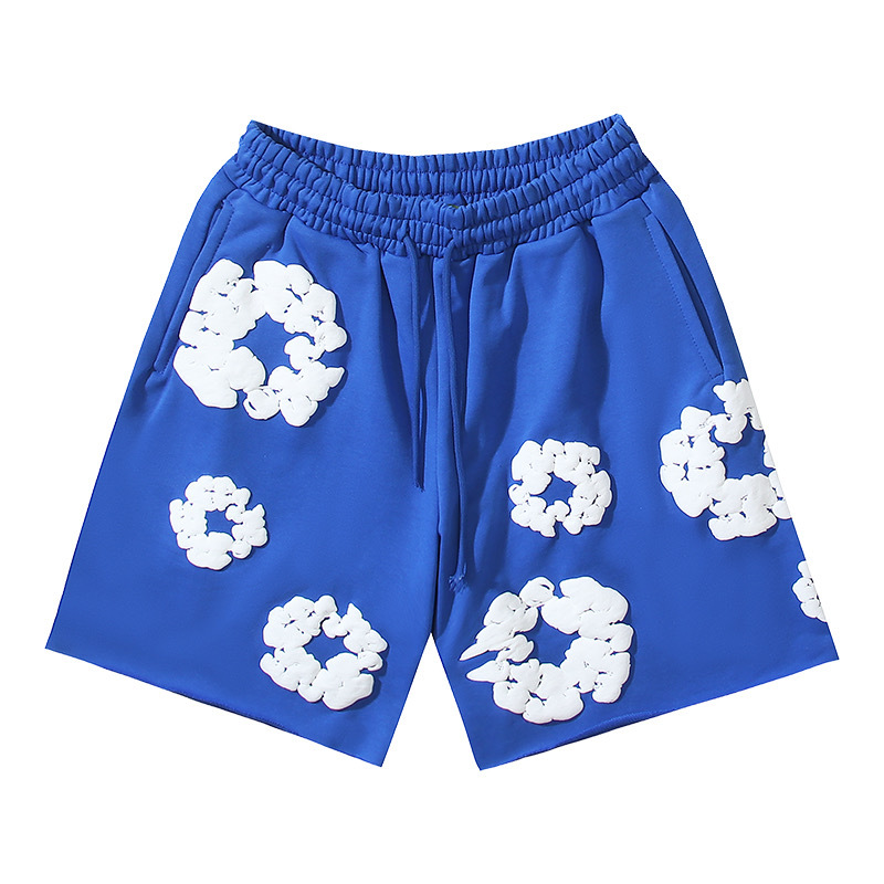 Cross border Summer Denim Tear European and American Trendy Fashion Printed High Street Loose Street Shorts Men's and Women's Pants Cross border Summer Denim Tear European and American Trendy Fashion Printed High Street Loose Street Shorts Men's and Women's Pants