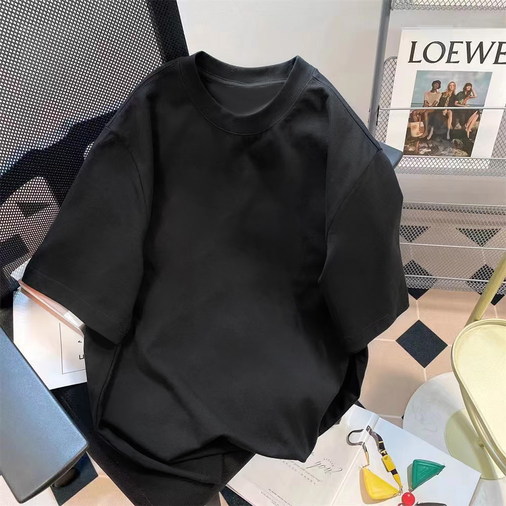 Manufacturer wholesale trend retro letter printed pattern top loose five quarter sleeve T-shirt simple versatile top Manufacturer wholesale trend retro letter printed pattern top loose five quarter sleeve T-shirt simple versatile top