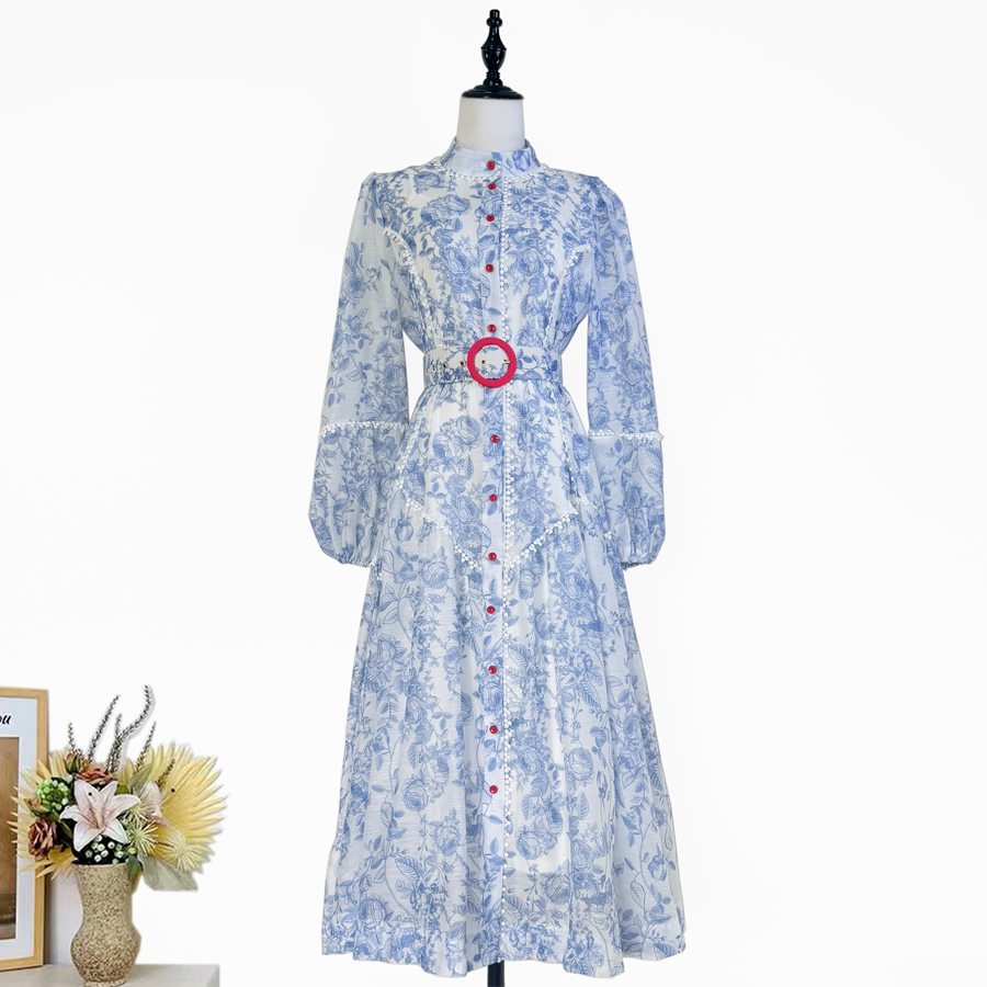 Real shot Australian retro print French elegant mid length lace lace patchwork dress with large skirt Real shot Australian retro print French elegant mid length lace lace patchwork dress with large skirt