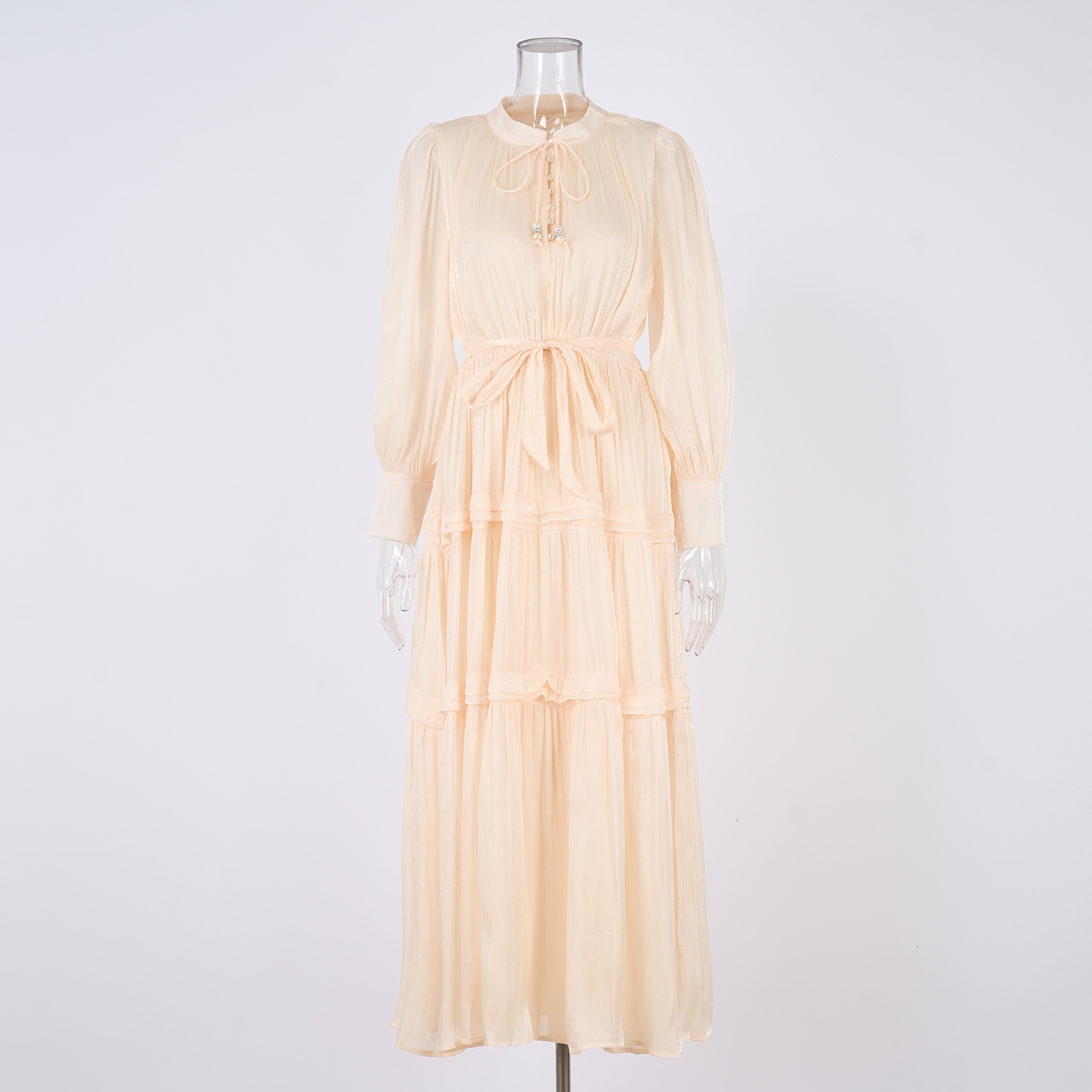 Real shooting of European and American style autumn new women's long sleeved dress with loose waist and slimming temperament long skirt in 8 colors Real shooting of European and American style autumn new women's long sleeved dress with loose waist and slimming temperament long skirt in 8 colors