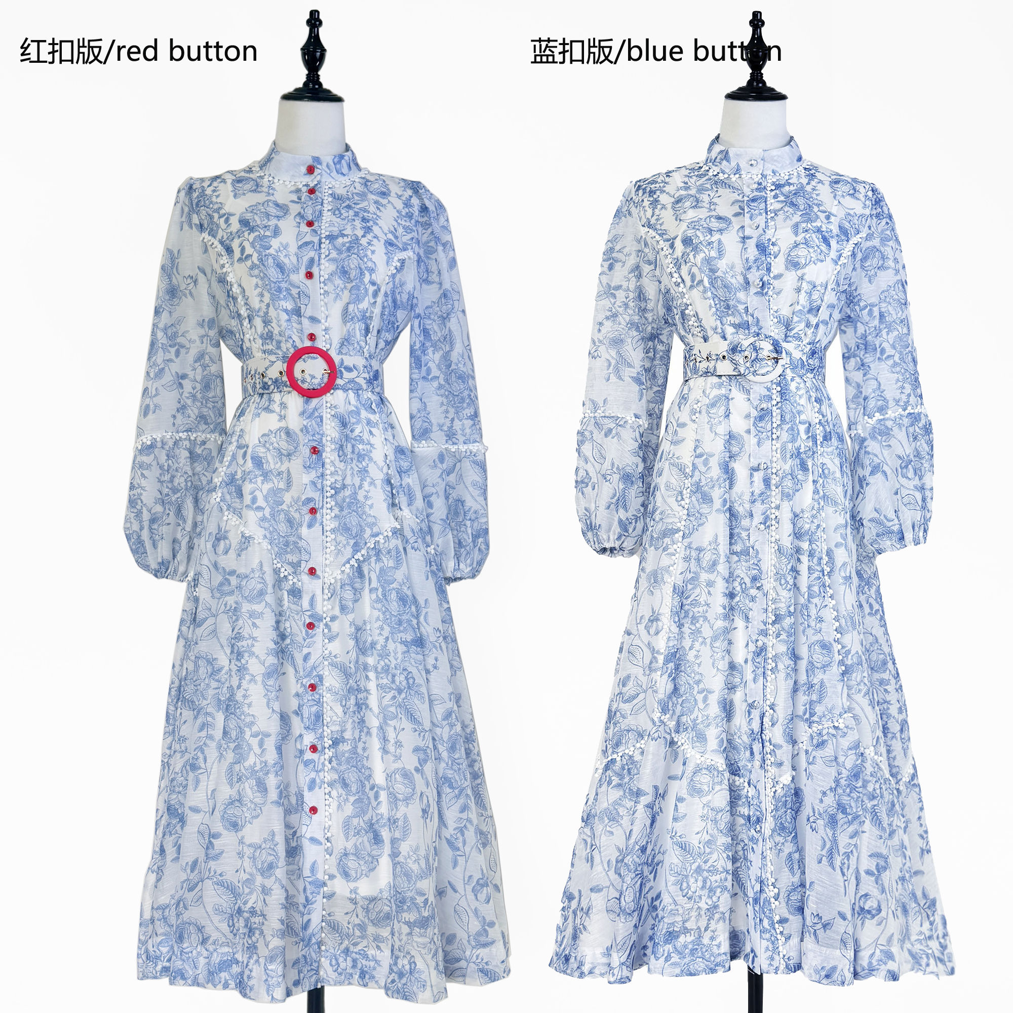 Real shot Australian retro print French elegant mid length lace lace patchwork dress with large skirt Real shot Australian retro print French elegant mid length lace lace patchwork dress with large skirt