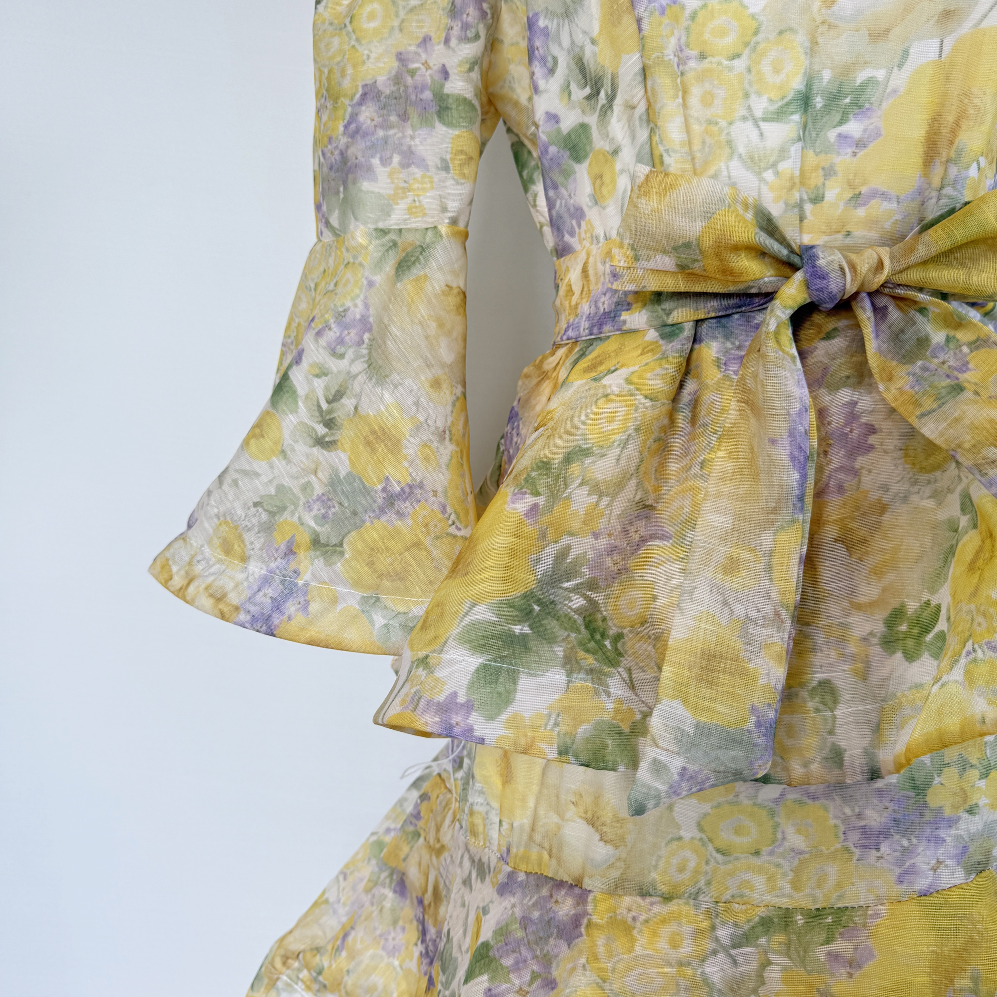 Real shot Australian retro printed ruffle edge dress cake TAMA long skirt trumpet sleeve fairy dress Real shot Australian retro printed ruffle edge dress cake TAMA long skirt trumpet sleeve fairy dress