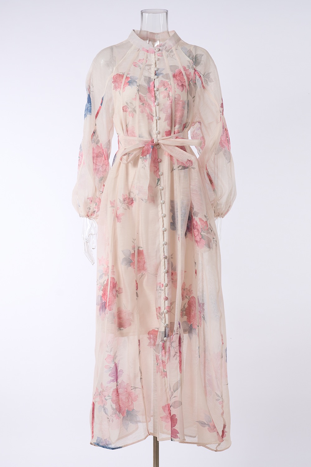 New Fashionable Light Luxury Buckle Printed Shoulder Slip Long Sleeve Long Dress Round Neck Slimming Two Piece Set New Fashionable Light Luxury Buckle Printed Shoulder Slip Long Sleeve Long Dress Round Neck Slimming Two Piece Set