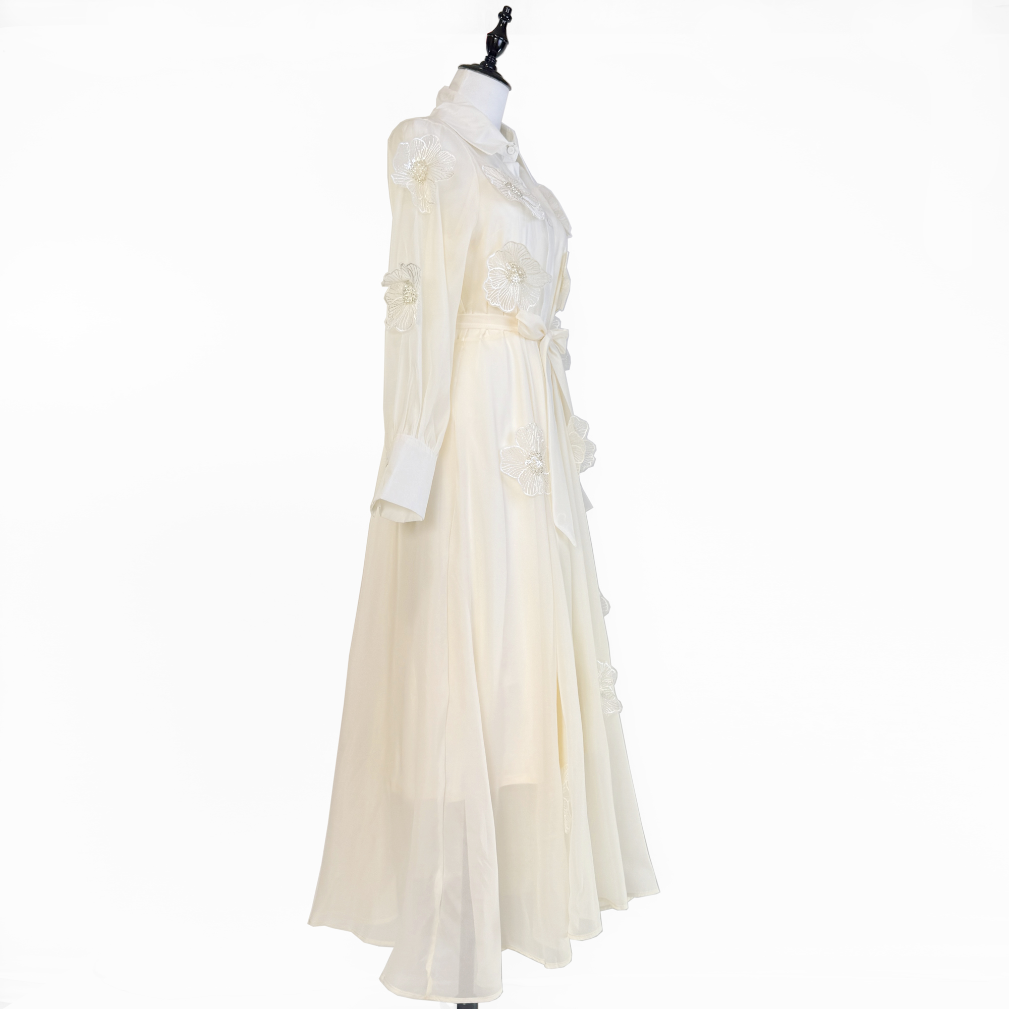 Realistic French dinner party stunning dress, long skirt, summer light luxury flower perspective waist slimming dress Realistic French dinner party stunning dress, long skirt, summer light luxury flower perspective waist slimming dress