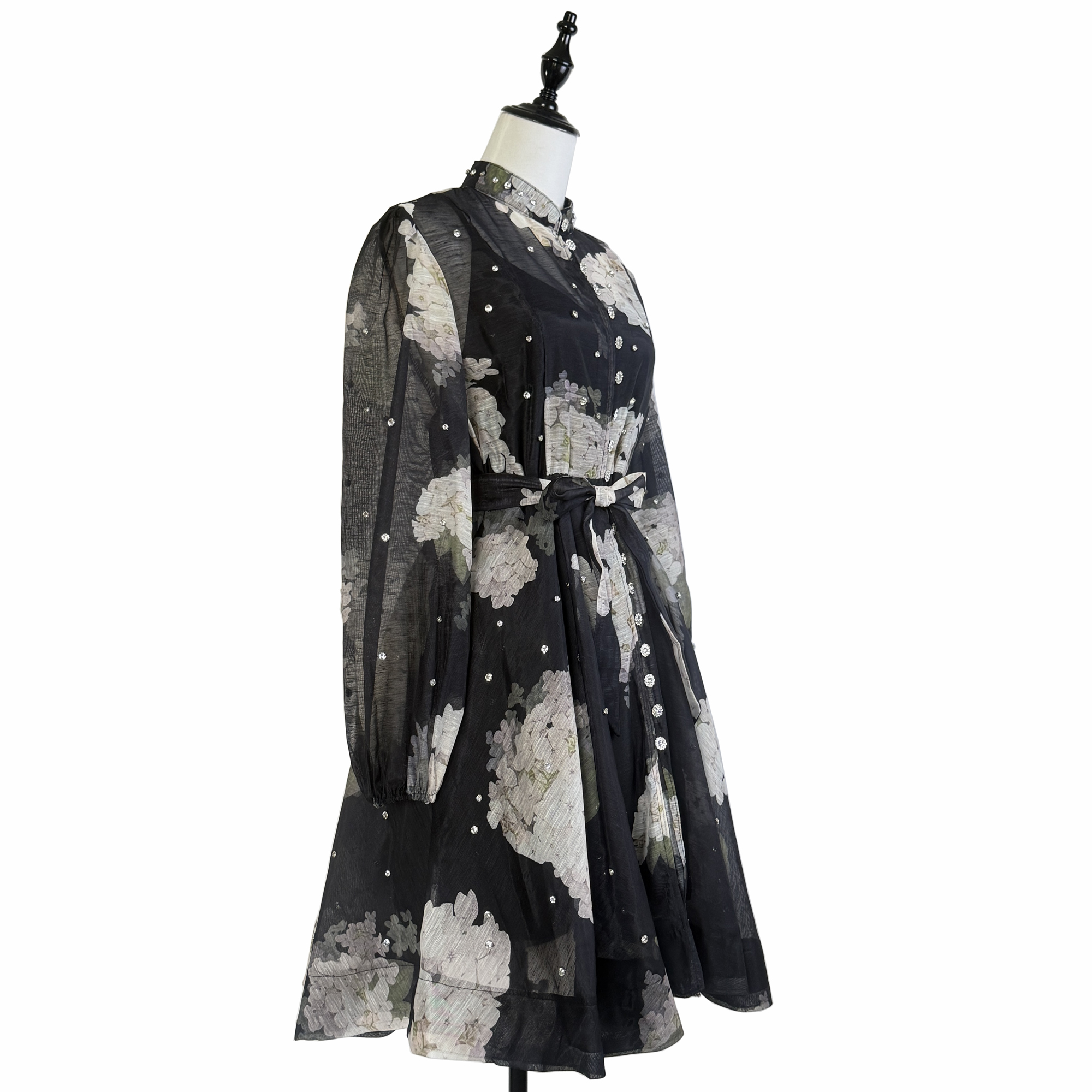 Real shooting French elegant date party big display small skirt blingbling nail bead umbrella skirt dress for women Real shooting French elegant date party big display small skirt blingbling nail bead umbrella skirt dress for women