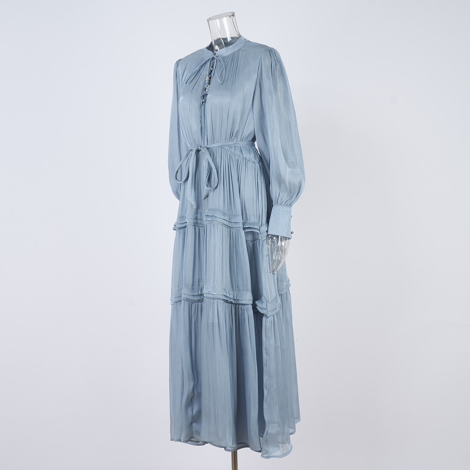 Real shooting of European and American style autumn new women's long sleeved dress with loose waist and slimming temperament long skirt in 8 colors Real shooting of European and American style autumn new women's long sleeved dress with loose waist and slimming temperament long skirt in 8 colors