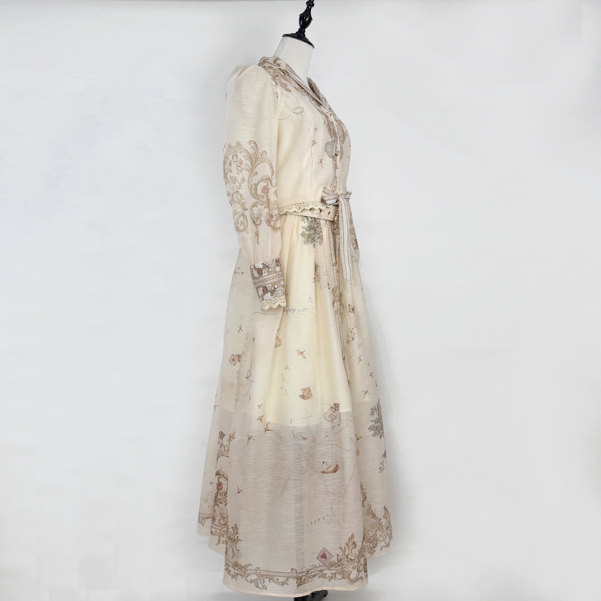 Realistic Australian design lace patchwork print short top, large skirt, half skirt, long skirt set+belt Realistic Australian design lace patchwork print short top, large skirt, half skirt, long skirt set+belt