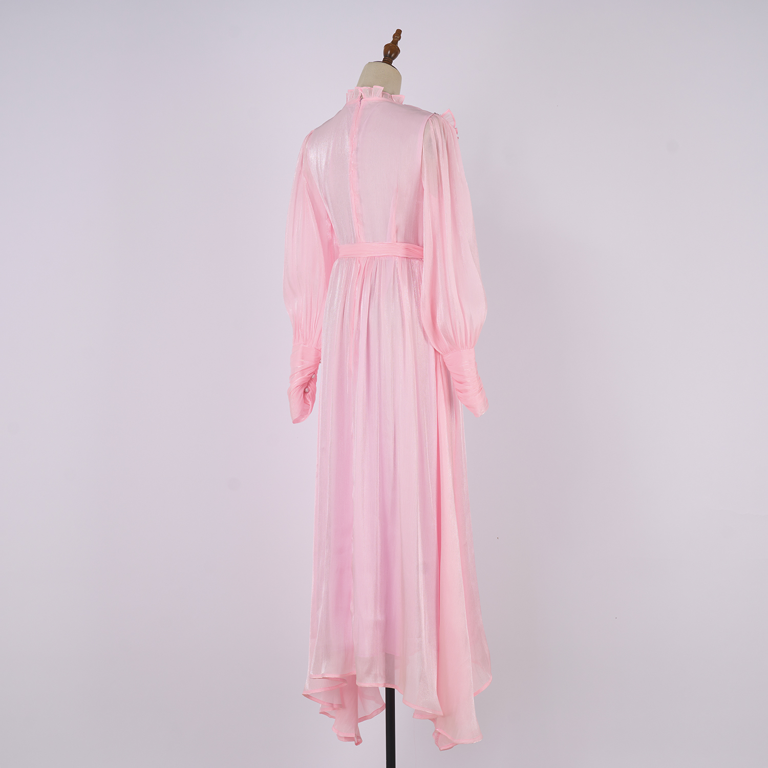 Real shot vintage lace patchwork pure white embroidered stand up collar lantern sleeve dress with large swing long skirt Real shot vintage lace patchwork pure white embroidered stand up collar lantern sleeve dress with large swing long skirt