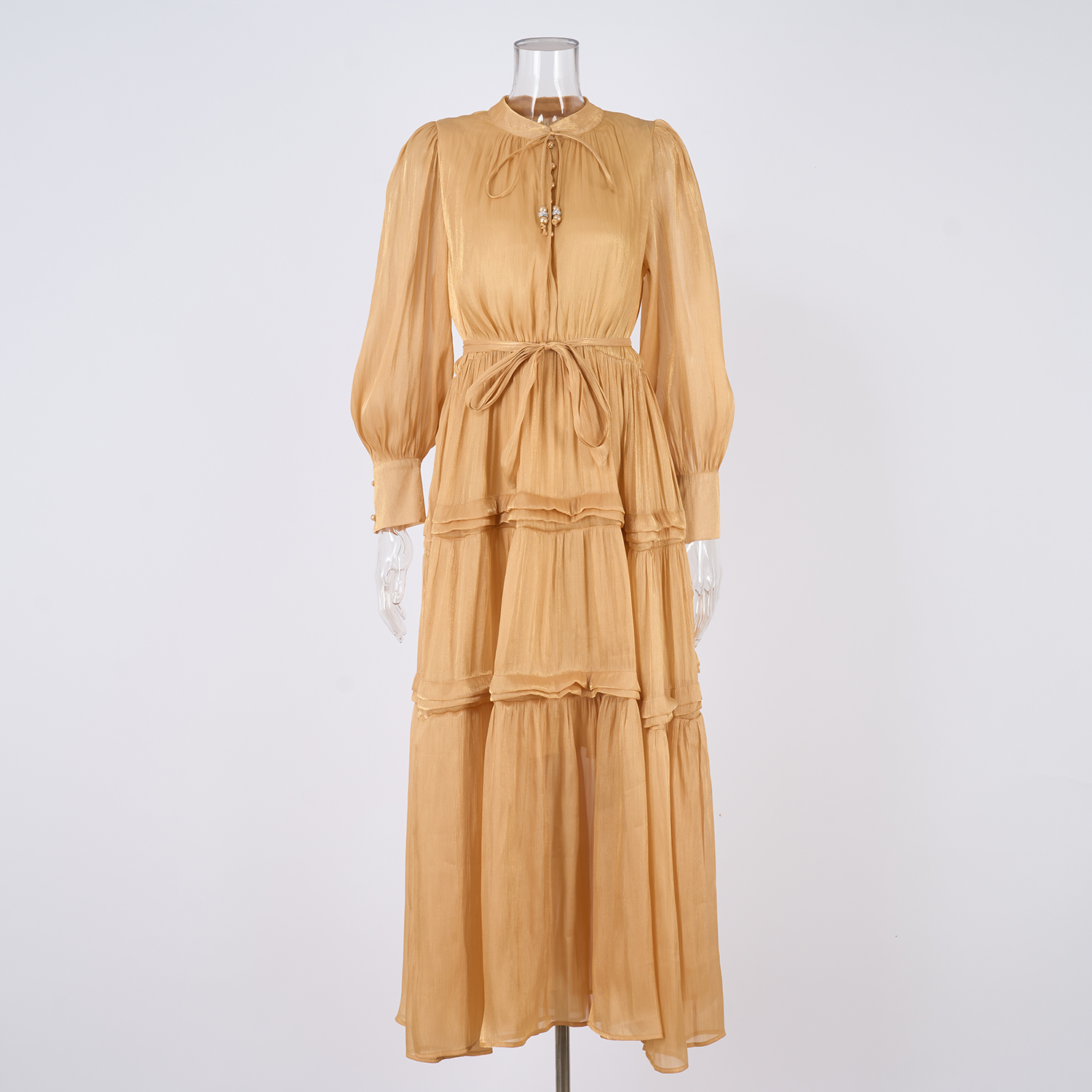 Real shooting of European and American style autumn new women's long sleeved dress with loose waist and slimming temperament long skirt in 8 colors Real shooting of European and American style autumn new women's long sleeved dress with loose waist and slimming temperament long skirt in 8 colors