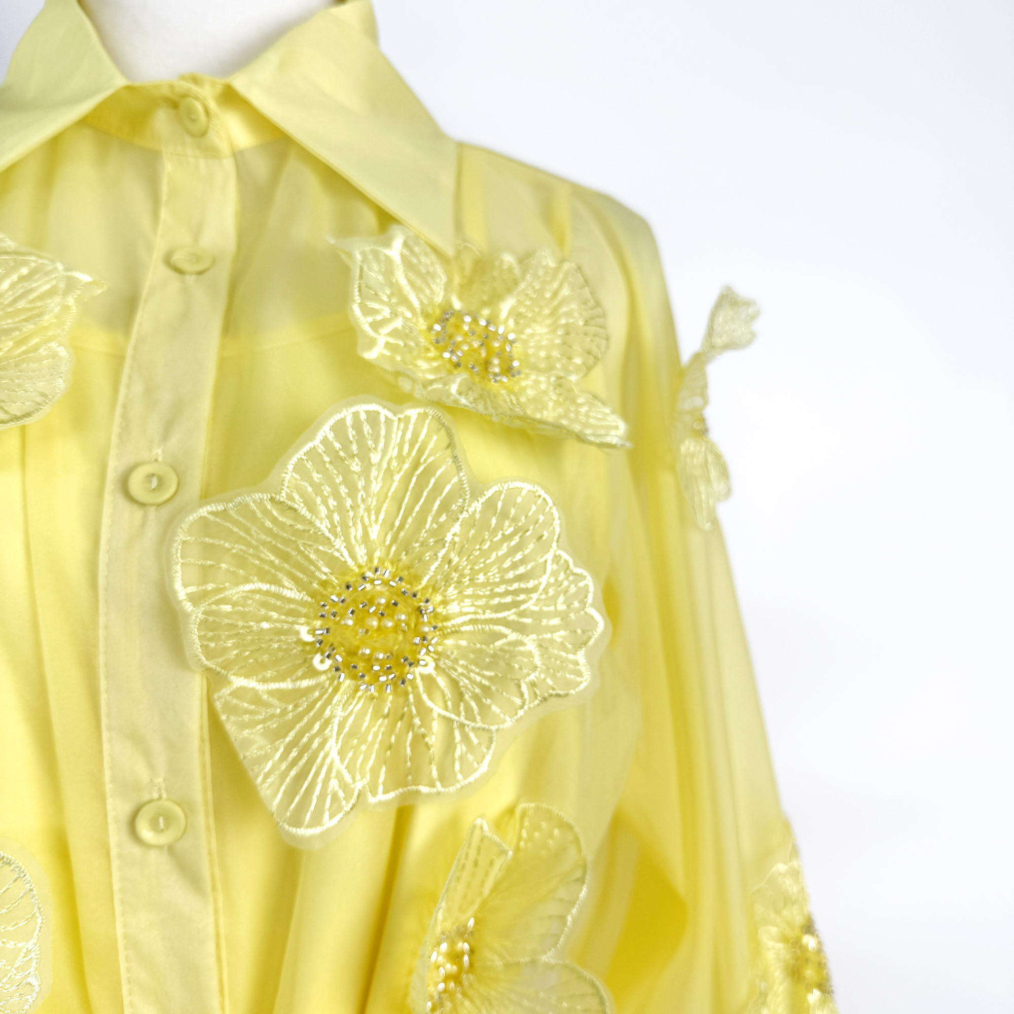 Real shot 5-color French high-end heavy industry nail bead three-dimensional flower long sleeved dress with straps, single breasted long skirt Real shot 5-color French high-end heavy industry nail bead three-dimensional flower long sleeved dress with straps, single breasted long skirt