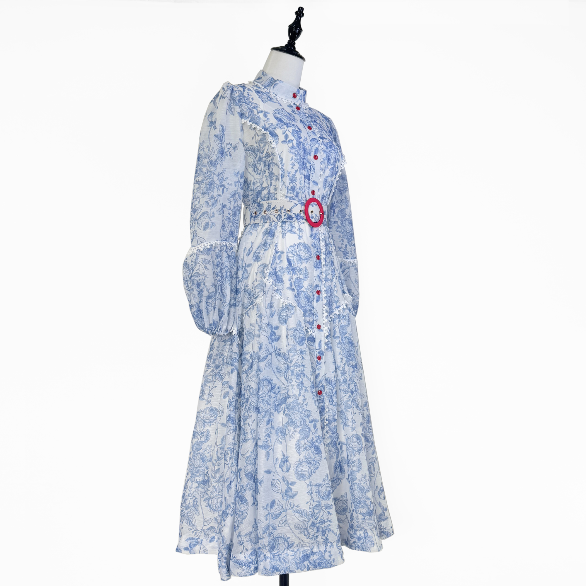 Real shot Australian retro print French elegant mid length lace lace patchwork dress with large skirt Real shot Australian retro print French elegant mid length lace lace patchwork dress with large skirt