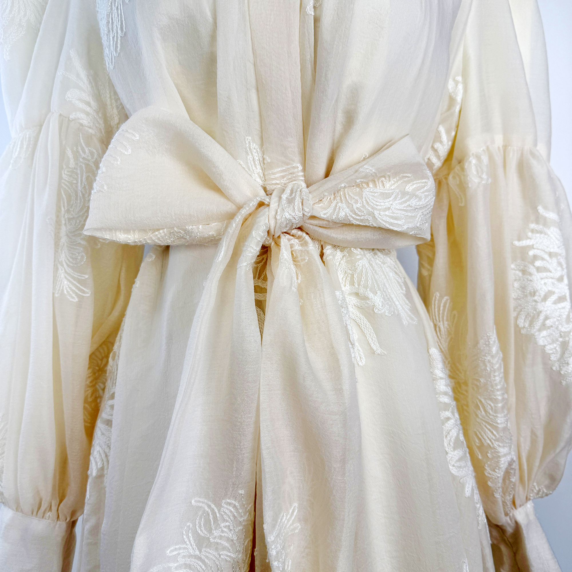 New French style design with stand up collar, lantern sleeves, embroidered loose ties, slimming effect, big swing dress, women's long skirt New French style design with stand up collar, lantern sleeves, embroidered loose ties, slimming effect, big swing dress, women's long skirt