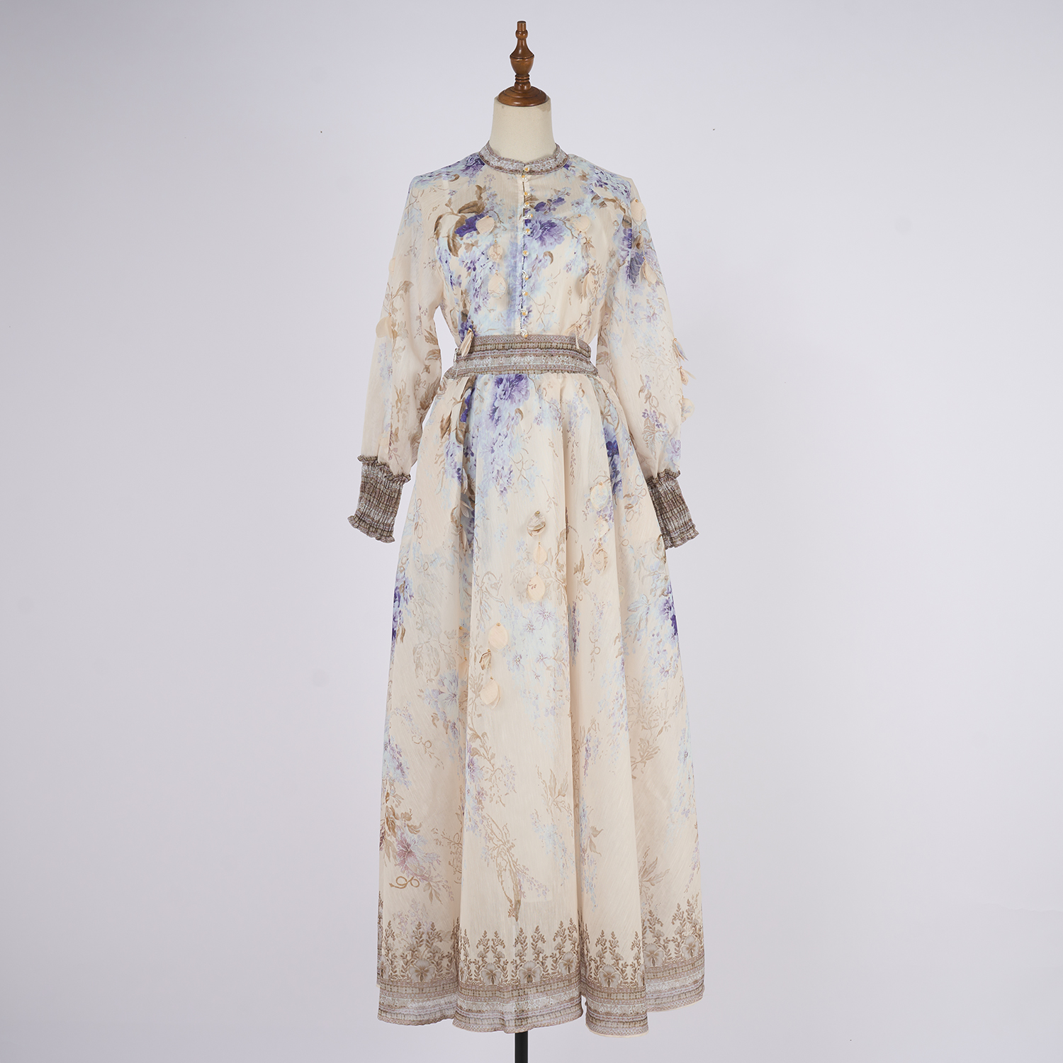 Real shooting new floral print women's shirt+waist cinching slimming A-line skirt set Real shooting new floral print women's shirt+waist cinching slimming A-line skirt set