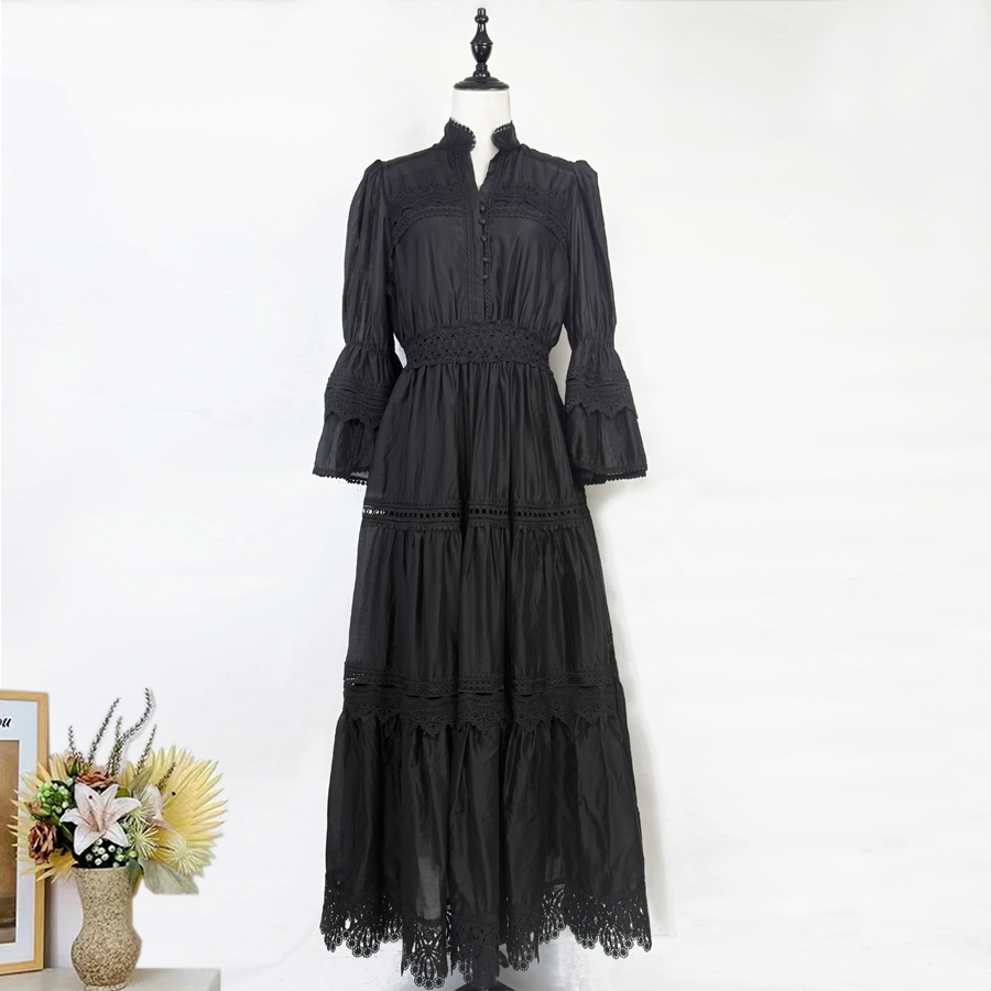 Real shot quality, heavy industry lace lace, elegant women's retro style, big skirt, ruffle edge dress, long skirt Real shot quality, heavy industry lace lace, elegant women's retro style, big skirt, ruffle edge dress, long skirt