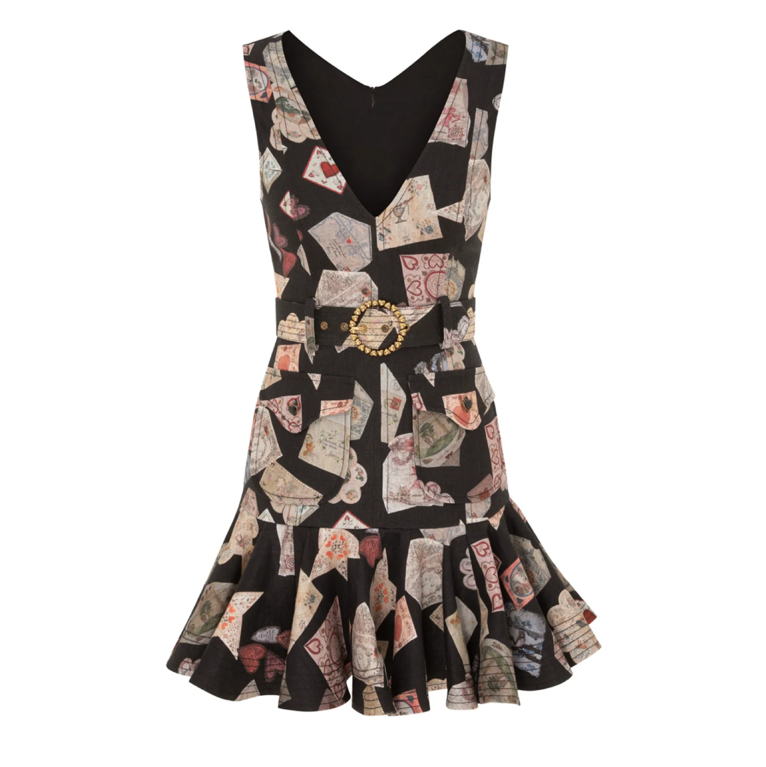 New black printed linen short dress New black printed linen short dress