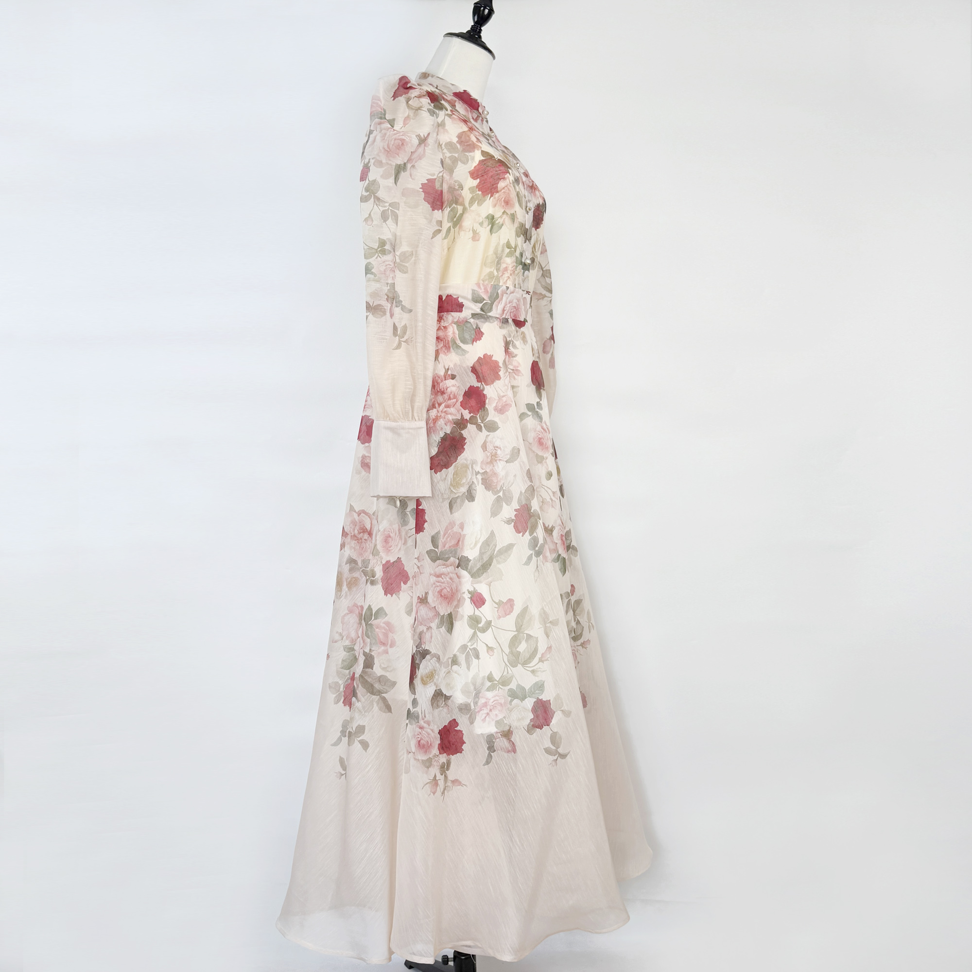 Real shot of European and American retro printed elegant and fashionable single breasted shirt, high waist super large swing skirt set, skirt length Real shot of European and American retro printed elegant and fashionable single breasted shirt, high waist super large swing skirt set, skirt length