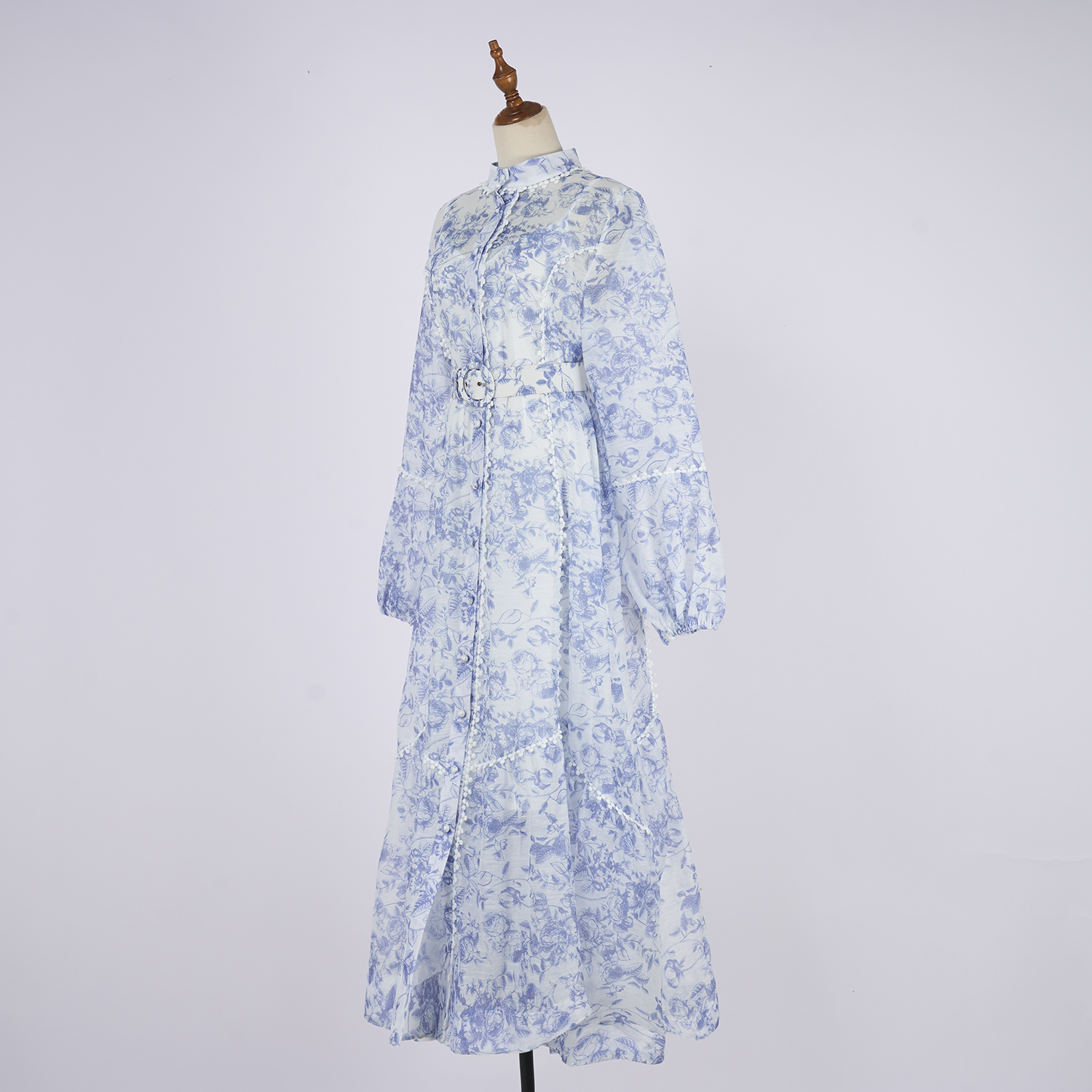 Real shot Australian retro print French elegant ultra long lace lace patchwork dress with large skirt Real shot Australian retro print French elegant ultra long lace lace patchwork dress with large skirt