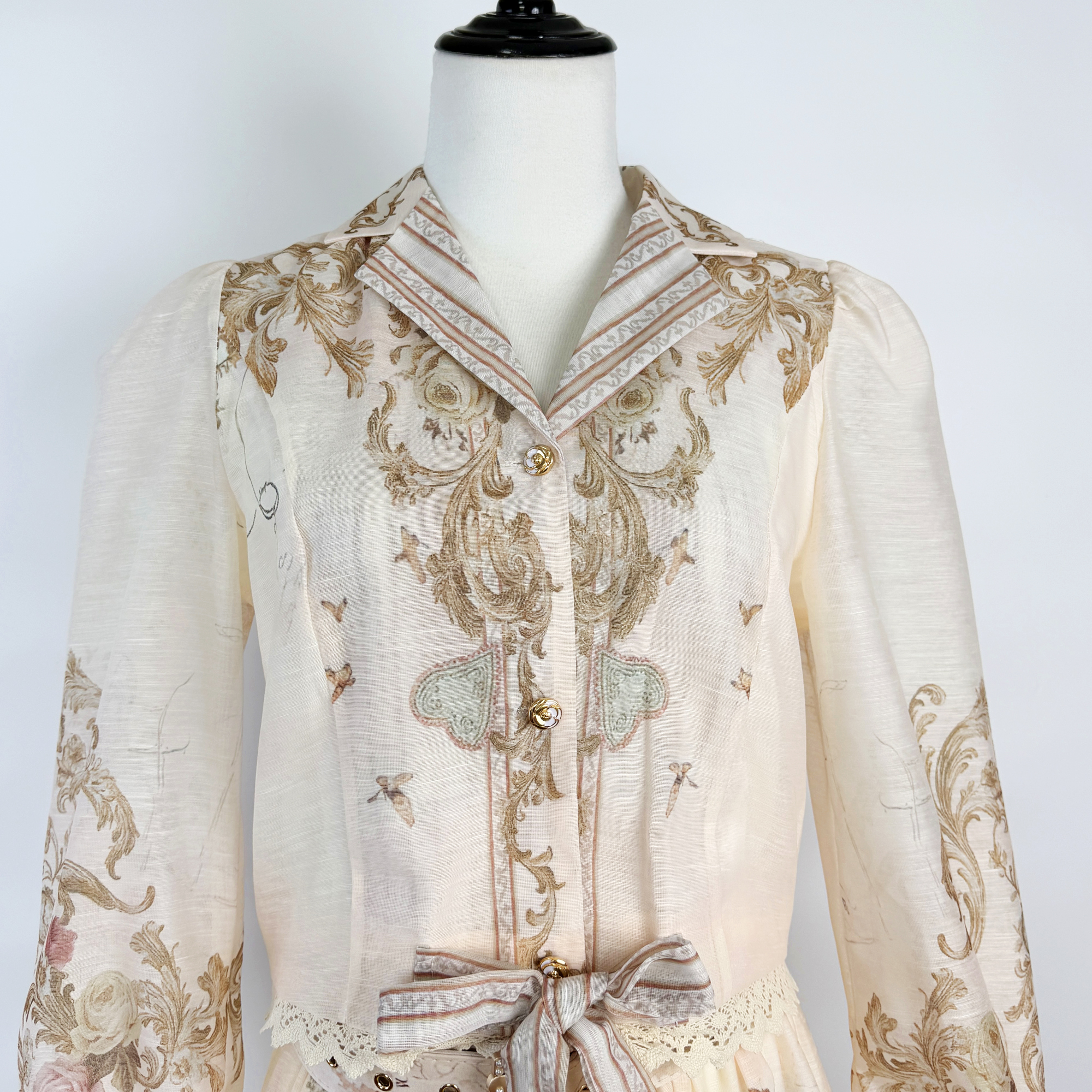 Realistic Australian design lace patchwork print short top, large skirt, half skirt, long skirt set+belt Realistic Australian design lace patchwork print short top, large skirt, half skirt, long skirt set+belt