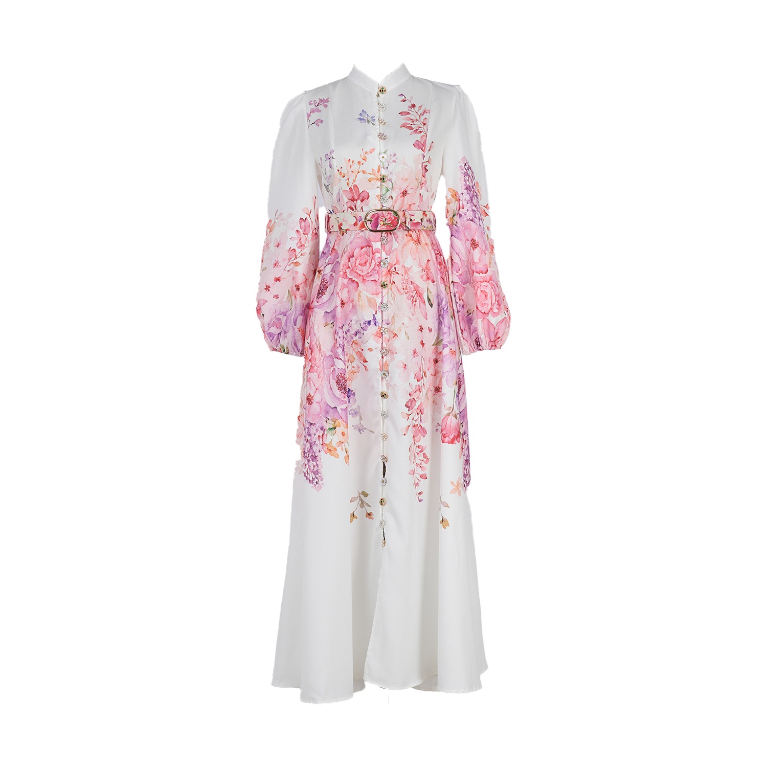 Real shot casual retro print exquisite single breasted stand up collar A-list dress ultra long skirt+belt 14 colors Real shot casual retro print exquisite single breasted stand up collar A-list dress ultra long skirt+belt 14 colors