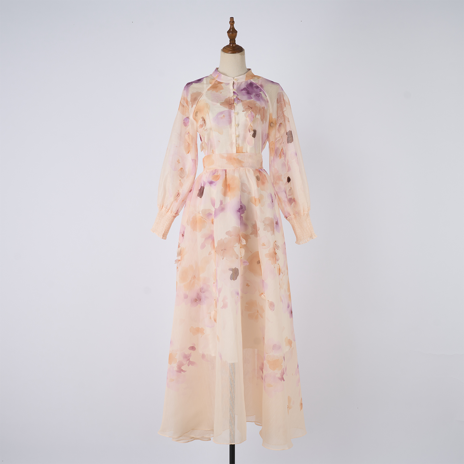 Real shooting new floral print women's shirt+waist cinching slimming A-line skirt set Real shooting new floral print women's shirt+waist cinching slimming A-line skirt set