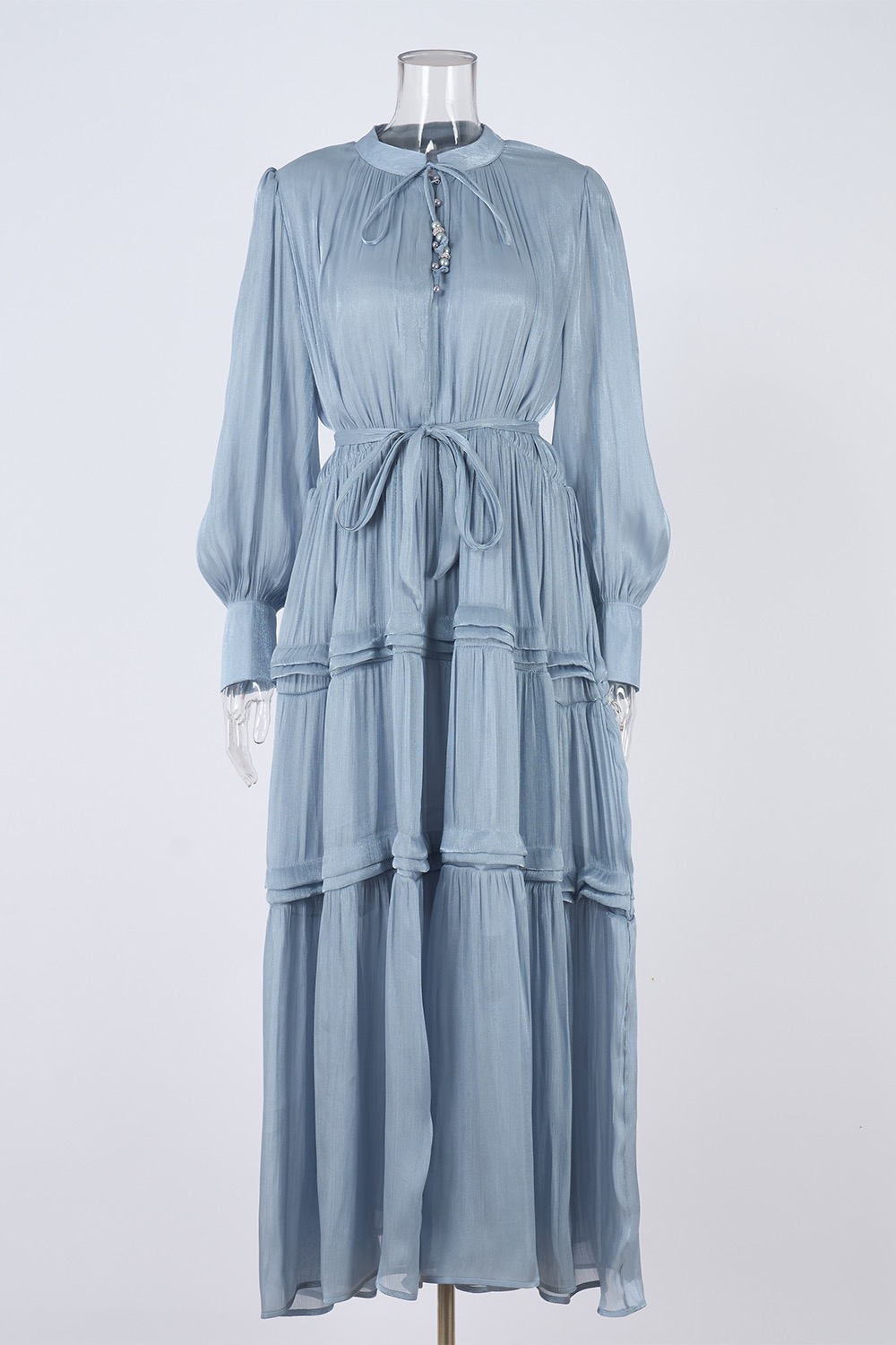 Real shooting of European and American style autumn new women's long sleeved dress with loose waist and slimming temperament long skirt in 8 colors Real shooting of European and American style autumn new women's long sleeved dress with loose waist and slimming temperament long skirt in 8 colors