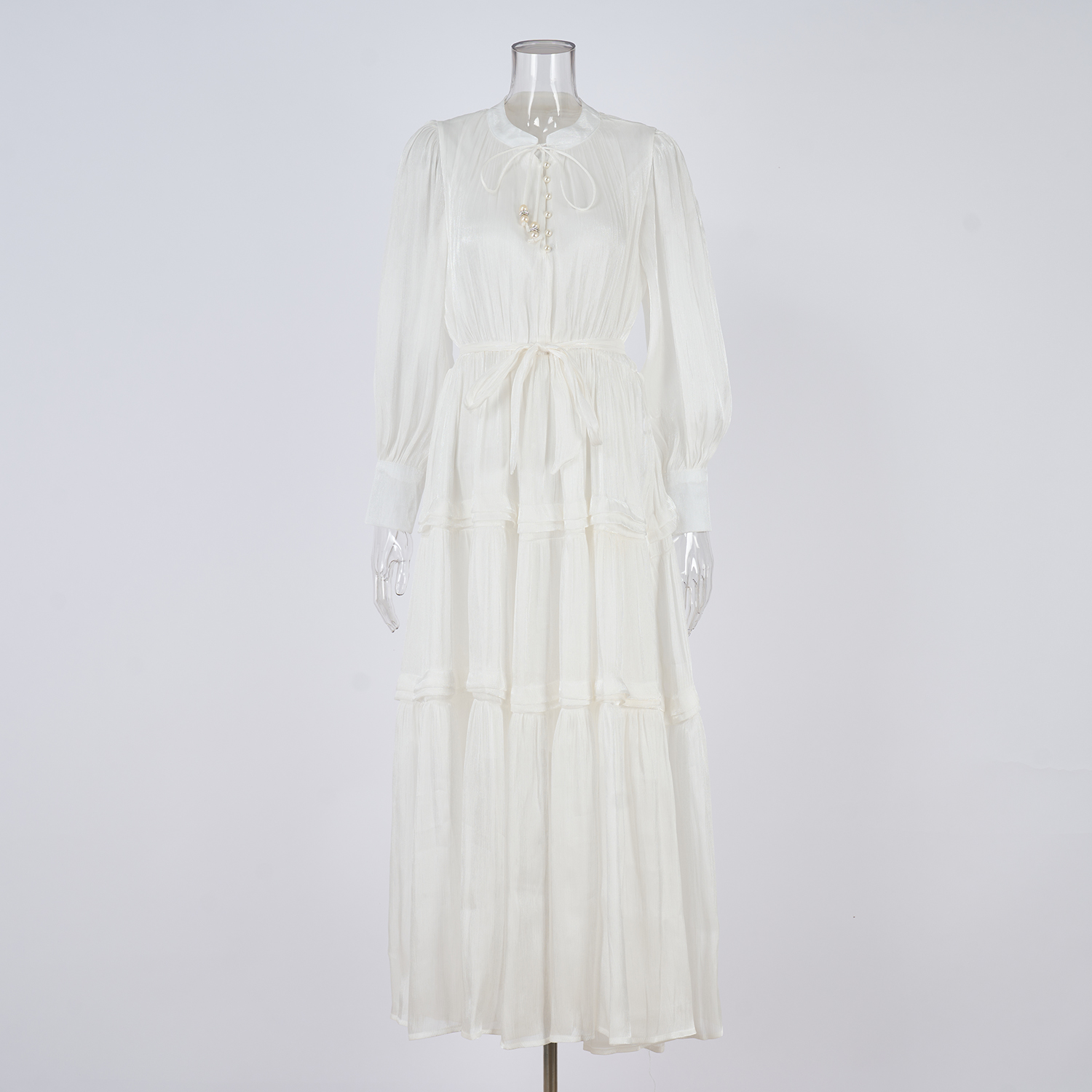 Real shooting of European and American style autumn new women's long sleeved dress with loose waist and slimming temperament long skirt in 8 colors Real shooting of European and American style autumn new women's long sleeved dress with loose waist and slimming temperament long skirt in 8 colors