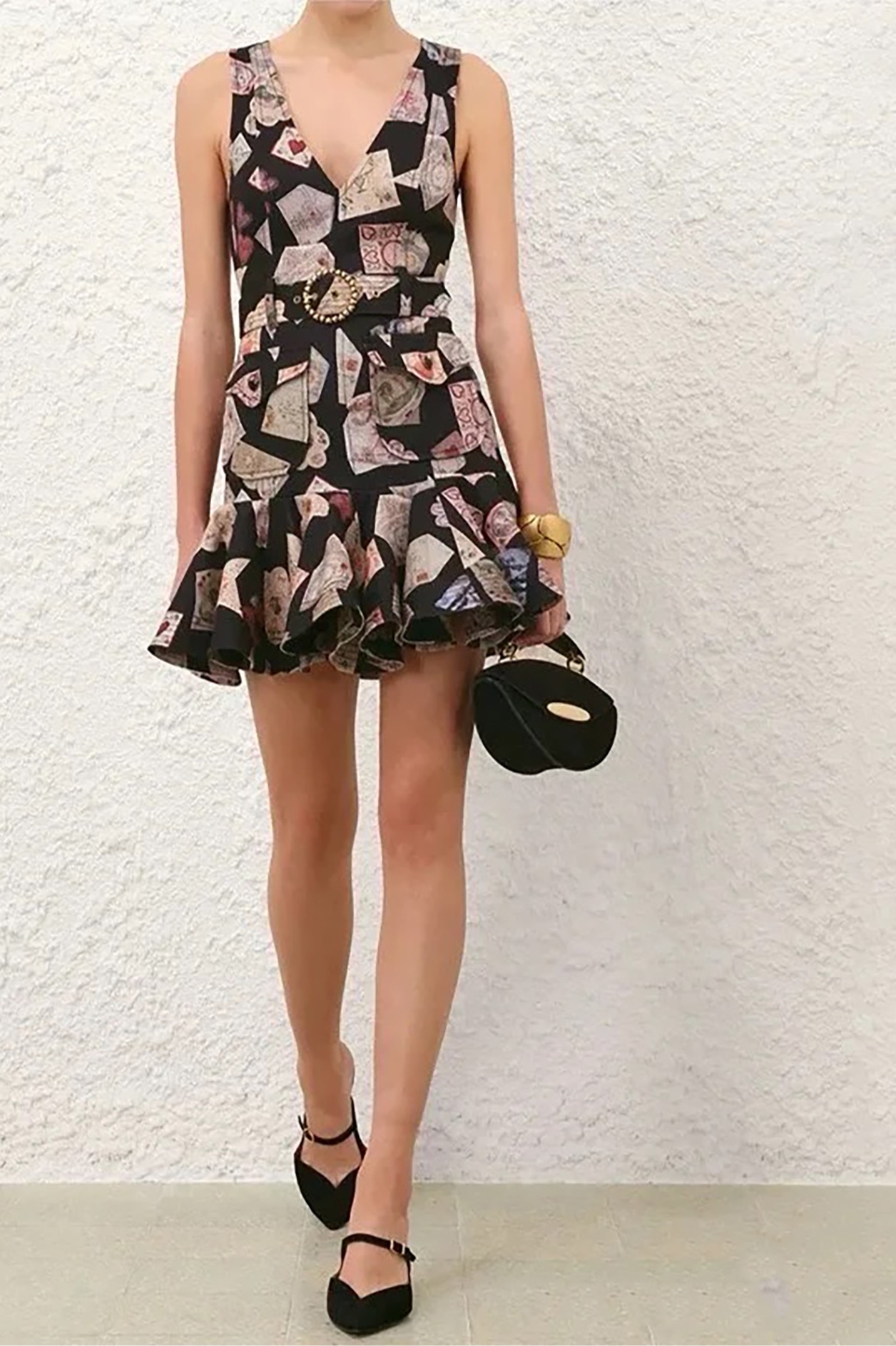 New black printed linen short dress New black printed linen short dress