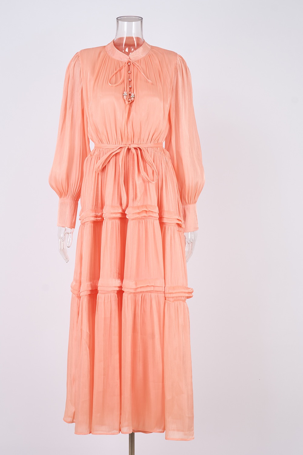 Real shooting of European and American style autumn new women's long sleeved dress with loose waist and slimming temperament long skirt in 8 colors Real shooting of European and American style autumn new women's long sleeved dress with loose waist and slimming temperament long skirt in 8 colors