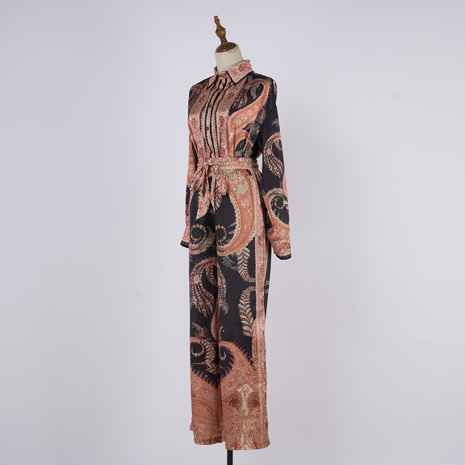 Real shooting of 2025 Australian new tropical style printed autumn and winter straight leg shirt casual pants set Real shooting of 2025 Australian new tropical style printed autumn and winter straight leg shirt casual pants set