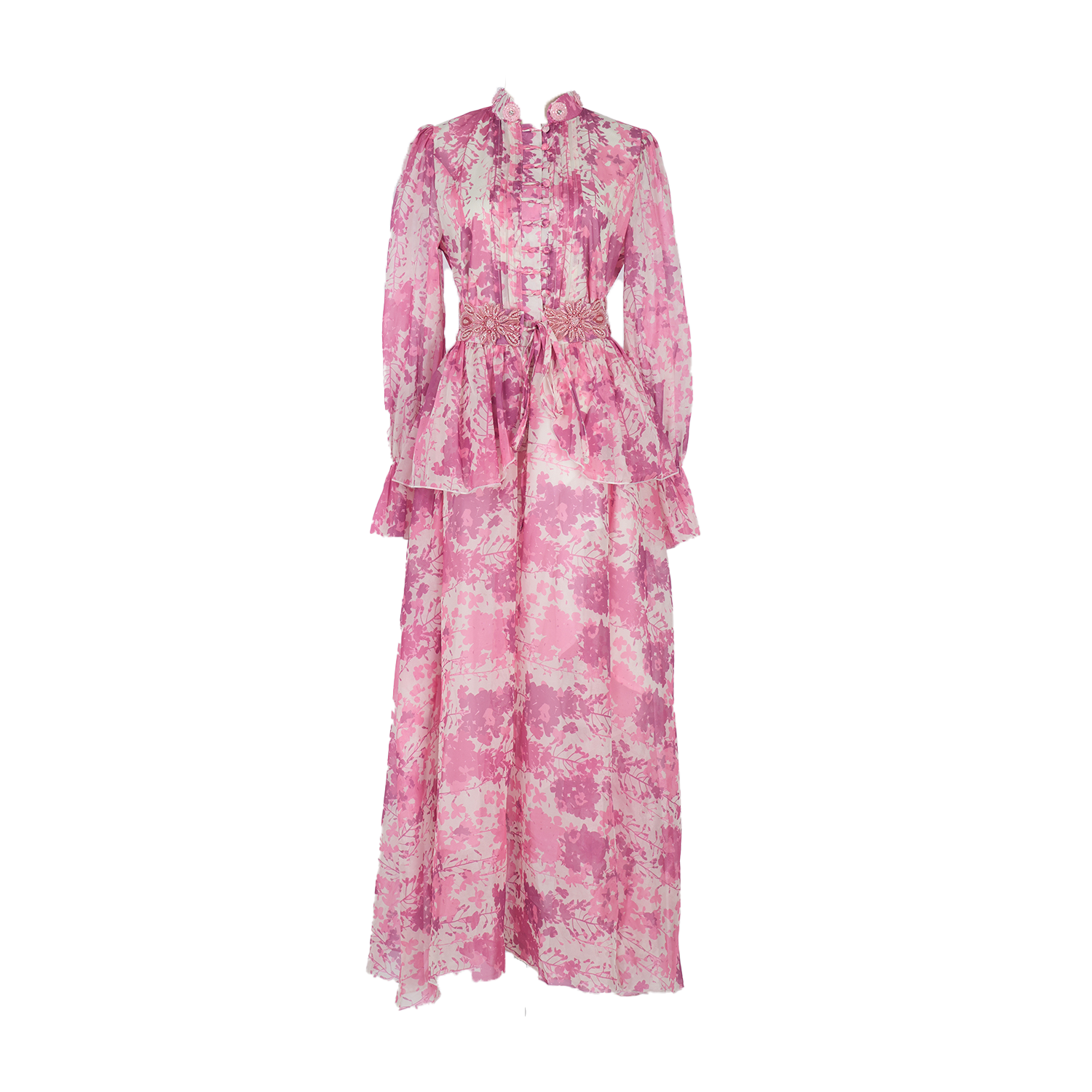 Real time shooting of fresh and sweet long skirt, summer new style round neck button embroidery printed waist cinching dress, 8 colors Real time shooting of fresh and sweet long skirt, summer new style round neck button embroidery printed waist cinching dress, 8 colors