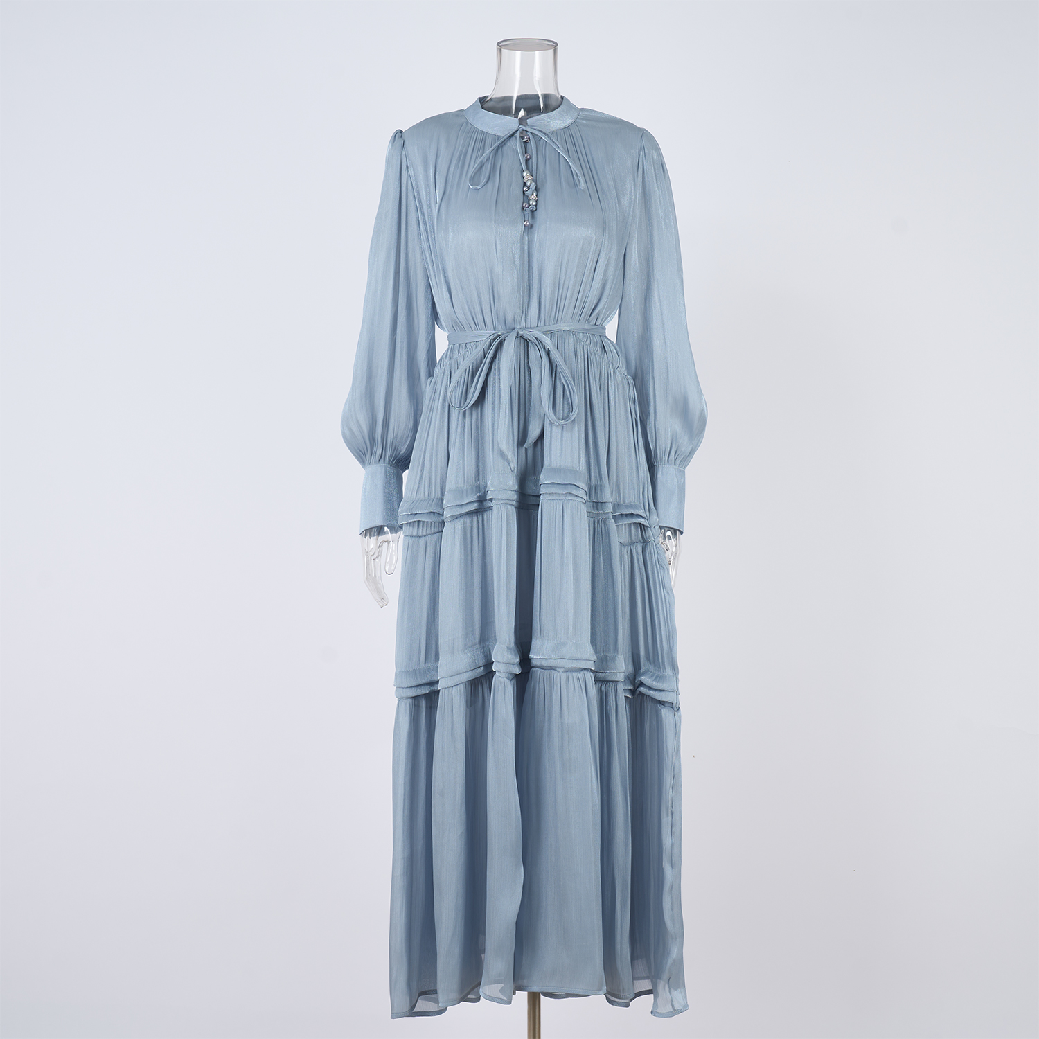 Real shooting of European and American style autumn new women's long sleeved dress with loose waist and slimming temperament long skirt in 8 colors Real shooting of European and American style autumn new women's long sleeved dress with loose waist and slimming temperament long skirt in 8 colors