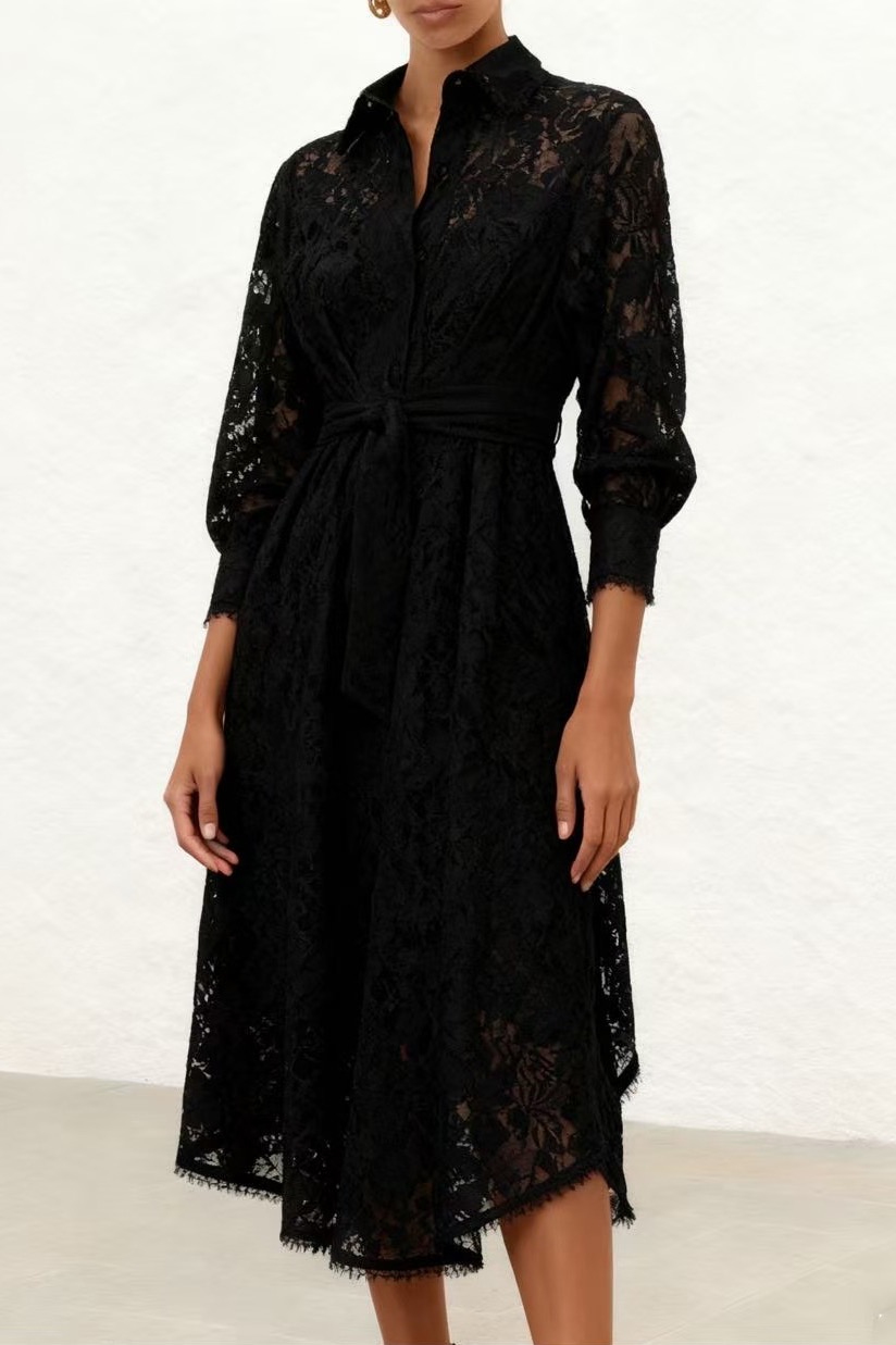 New Spring Heavy Crafted Lace Fabric Splicing Lace Ruffle Details Long Sleeve Long Dress New Spring Heavy Crafted Lace Fabric Splicing Lace Ruffle Details Long Sleeve Long Dress