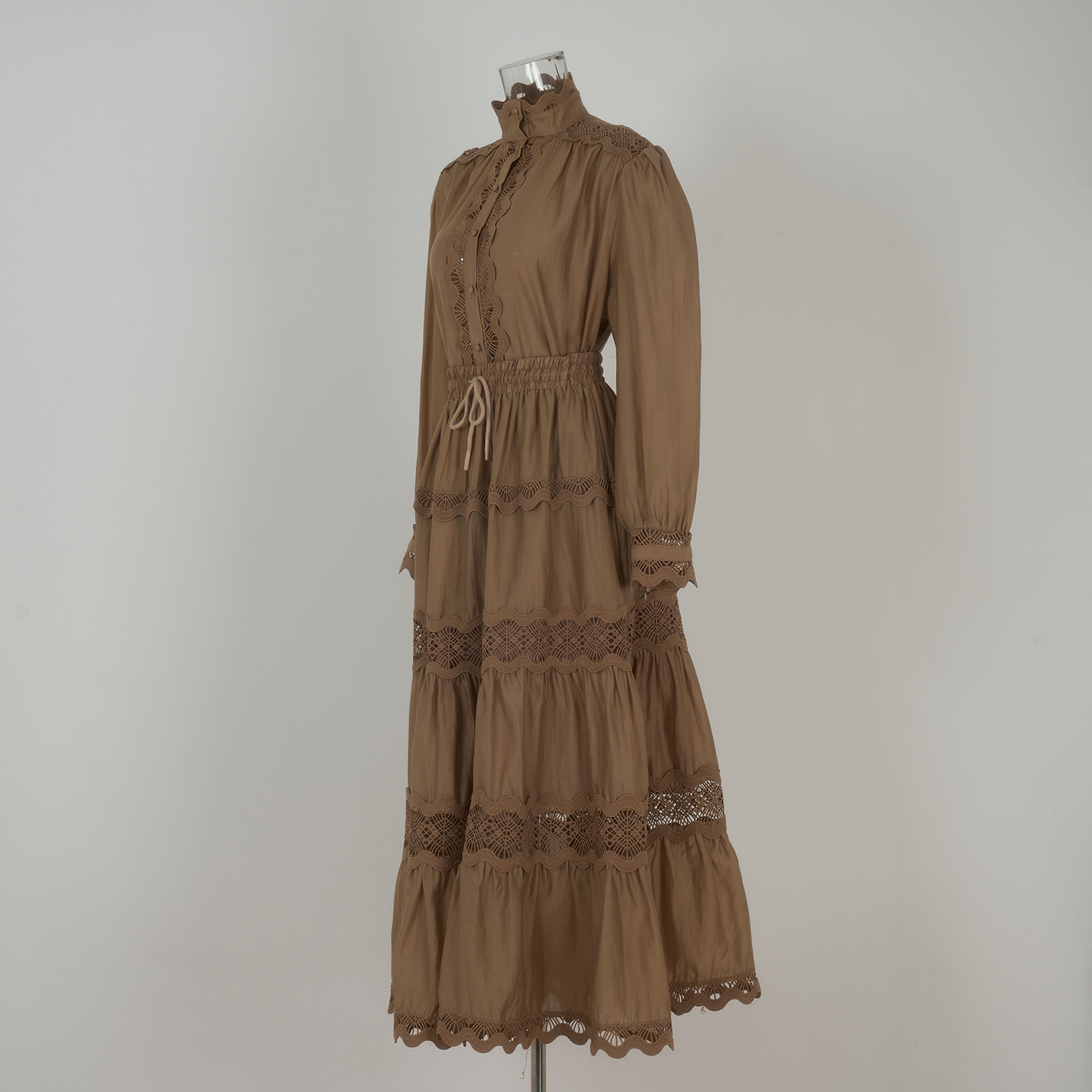 Real time shooting of European, American, British style fake suit dress, heavy-duty solid color lace loose large swing formal dress Real time shooting of European, American, British style fake suit dress, heavy-duty solid color lace loose large swing formal dress