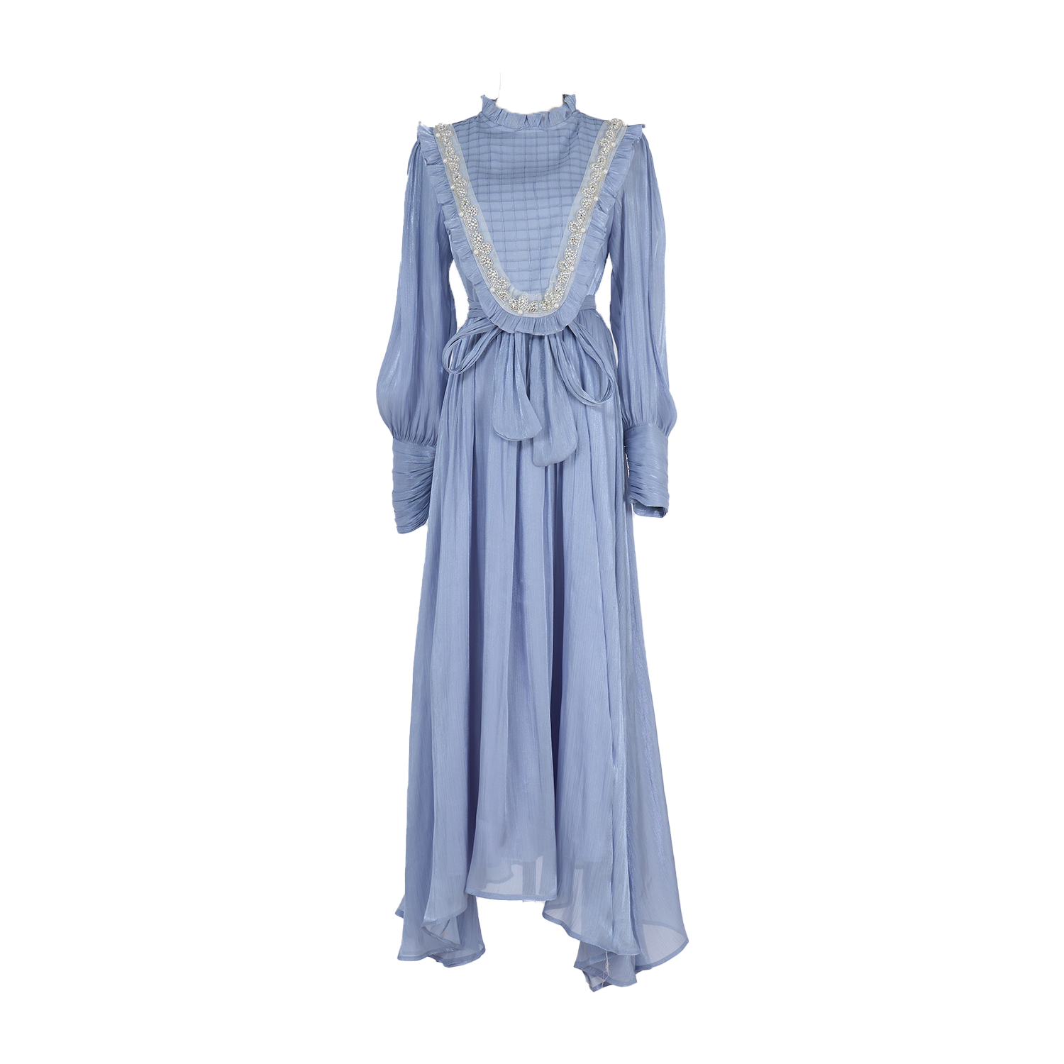 Real shot vintage lace patchwork pure white embroidered stand up collar lantern sleeve dress with large swing long skirt Real shot vintage lace patchwork pure white embroidered stand up collar lantern sleeve dress with large swing long skirt