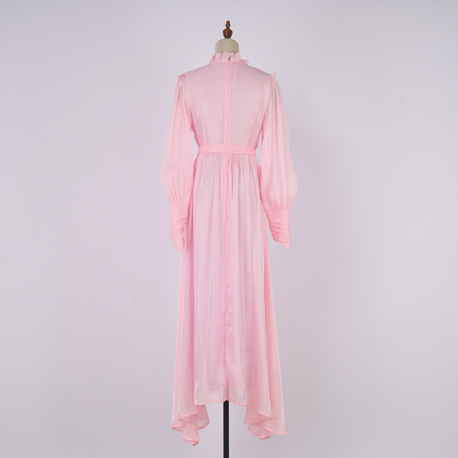 Real shot vintage lace patchwork pure white embroidered stand up collar lantern sleeve dress with large swing long skirt Real shot vintage lace patchwork pure white embroidered stand up collar lantern sleeve dress with large swing long skirt