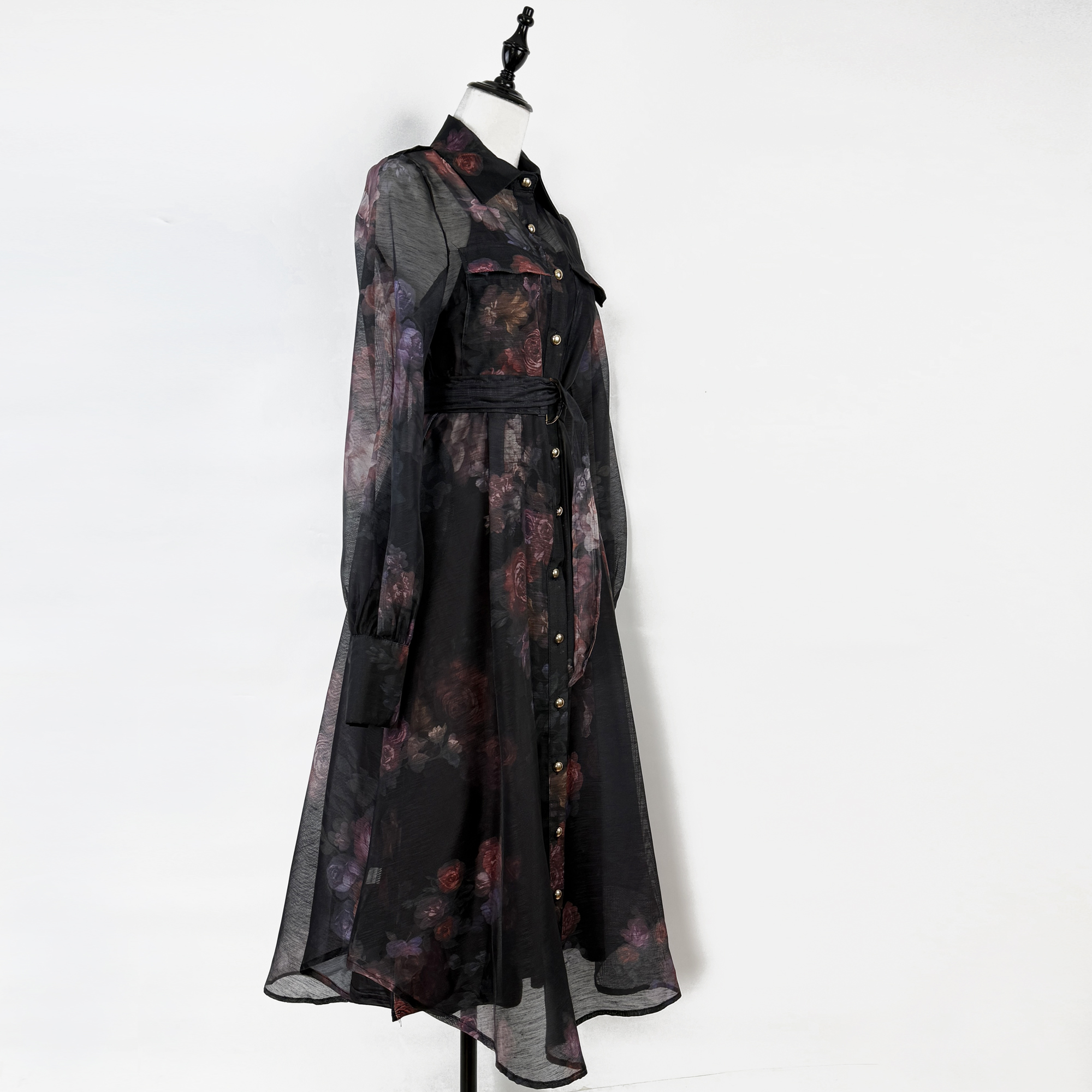 Real shot of Australian light luxury niche design, heavy printing, medium to long length dress, single breasted lapel shirt skirt for women Real shot of Australian light luxury niche design, heavy printing, medium to long length dress, single breasted lapel shirt skirt for women