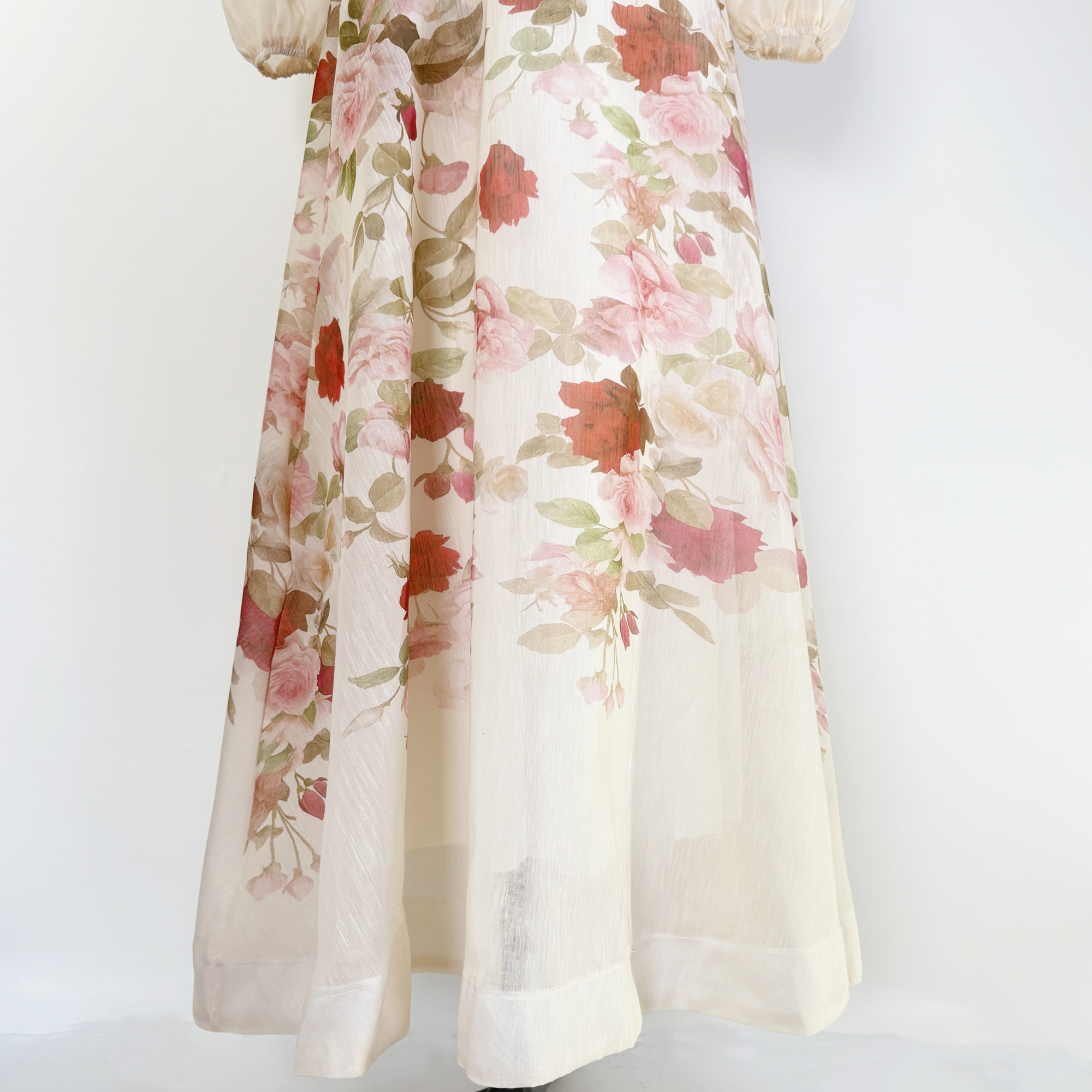 Real shot French nail bead retro printed long sleeved ruffled V-neck shirt with high waist and large swing long skirt two-piece set Real shot French nail bead retro printed long sleeved ruffled V-neck shirt with high waist and large swing long skirt two-piece set