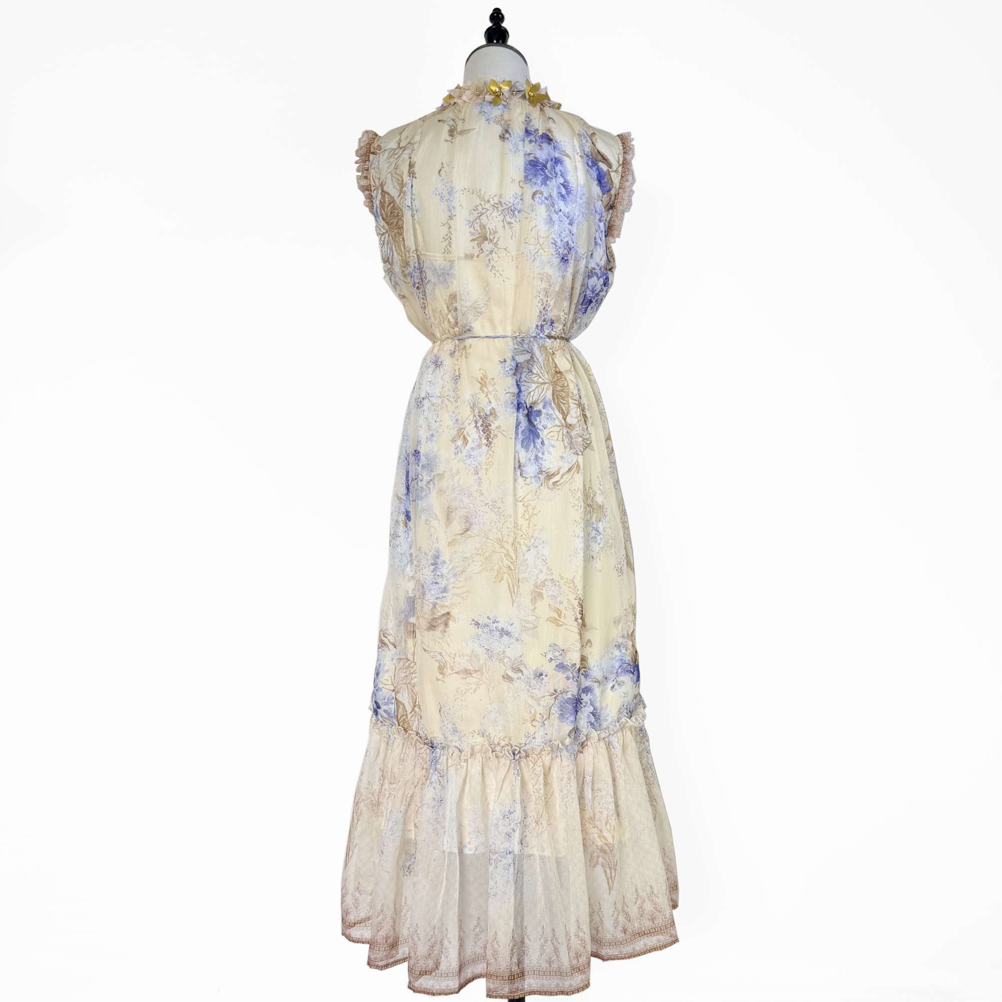 Real shot of a niche Australian Z family's lilac purple lace up waist, sleeveless flowing silk crepe dress, long skirt Real shot of a niche Australian Z family's lilac purple lace up waist, sleeveless flowing silk crepe dress, long skirt